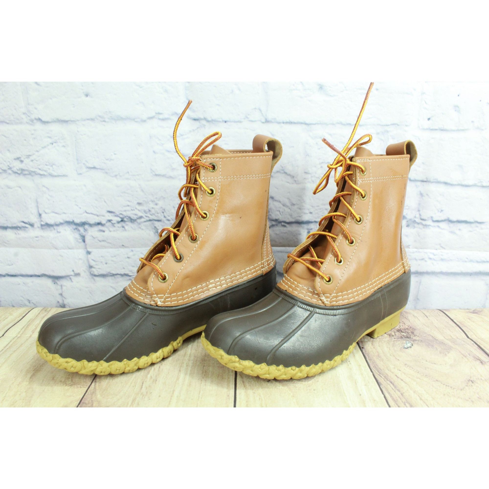 L.L. Bean LL Bean Women's Leather Lace Up Unlined Ankle Duck Boots Size US 8 / IT 38 - 3 Thumbnail
