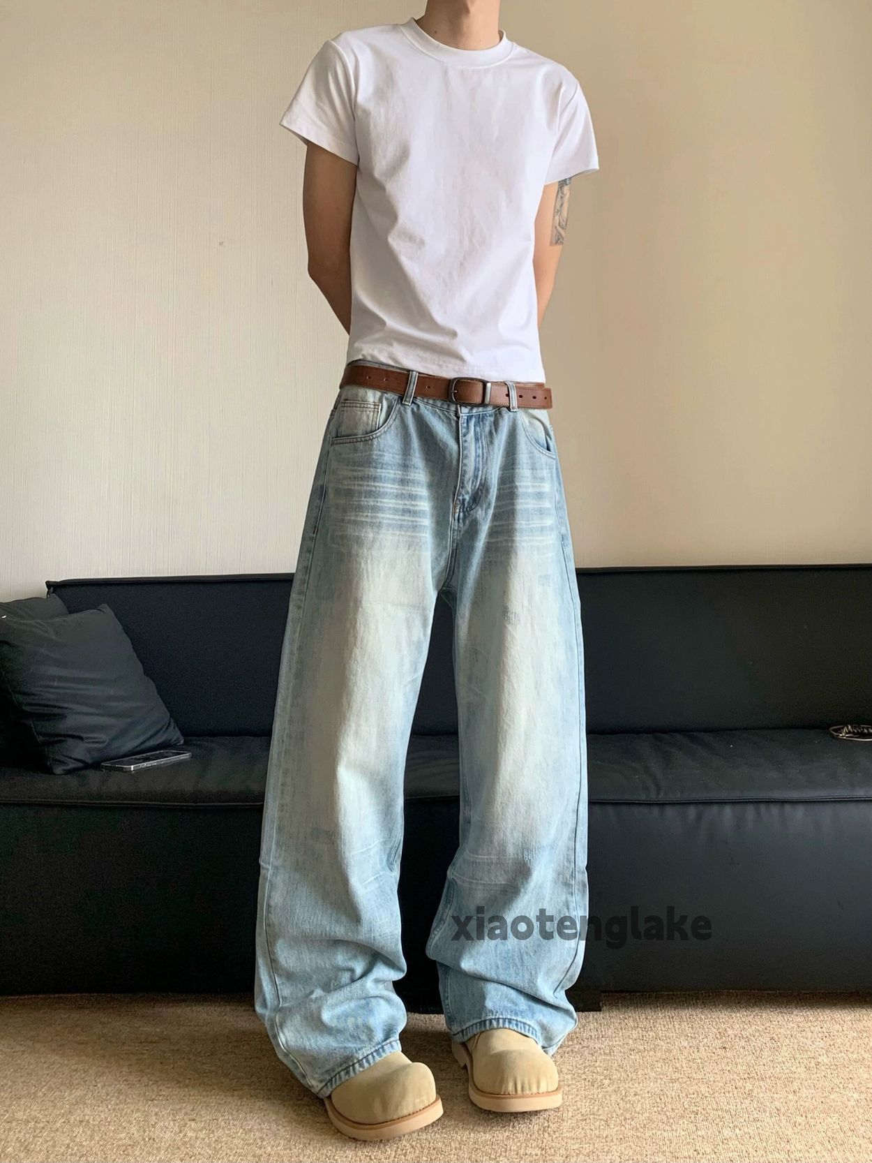 Jean × Vintage washed faded cleanfit yuppie loose baggy jeans Size US 34 / EU 50 - 6 Thumbnail