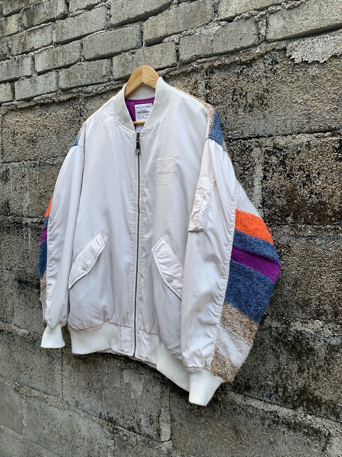 Vintage Vintage Rodeo Crown Knit Bomber Jacket Size US L / EU 52-54 / 3 - 3 Thumbnail