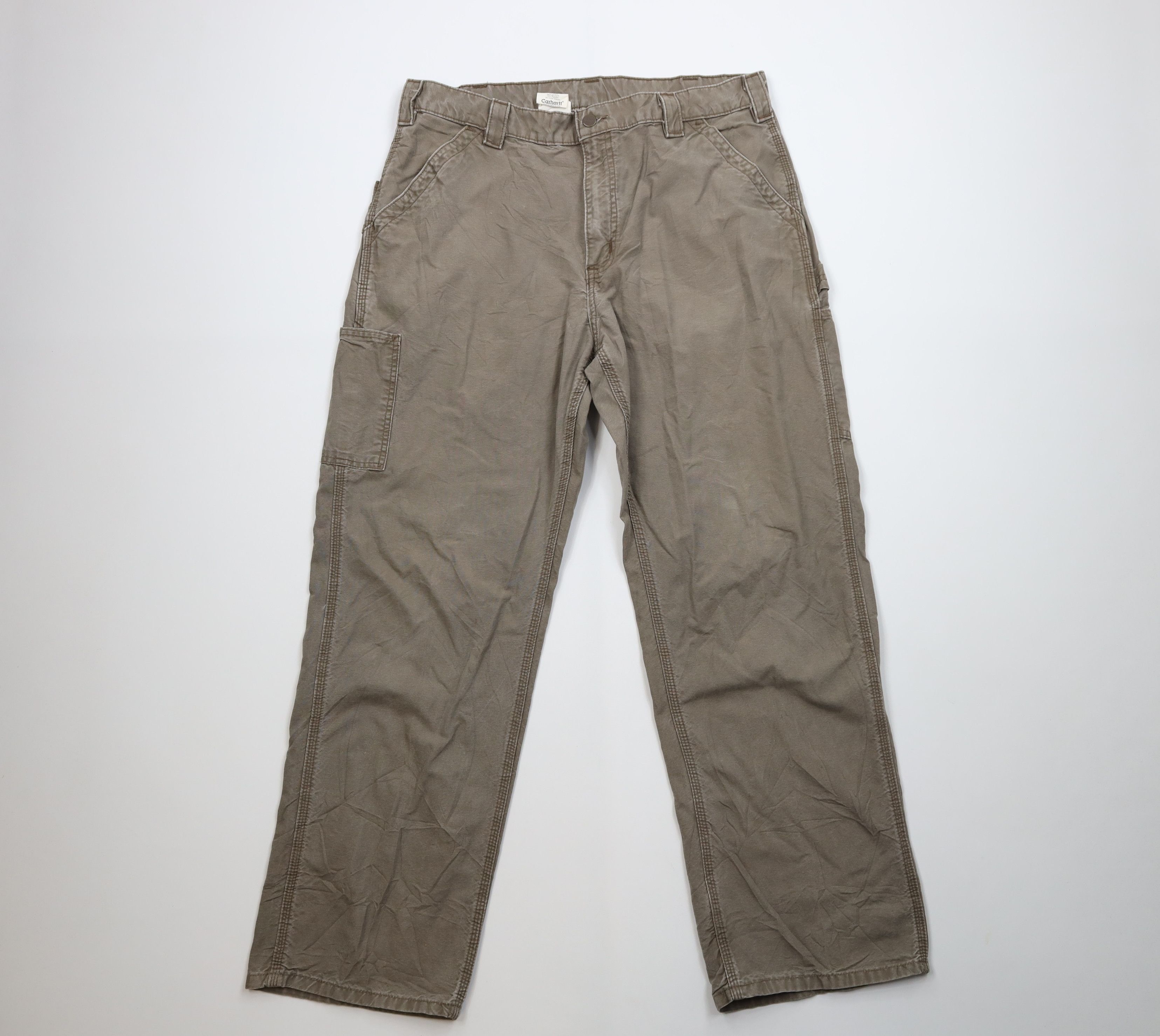 Carhartt Vintage Carhartt Wide Leg Dungaree Pants Light Brown Cotton Size US 36 / EU 52 - 1 Thumbnail