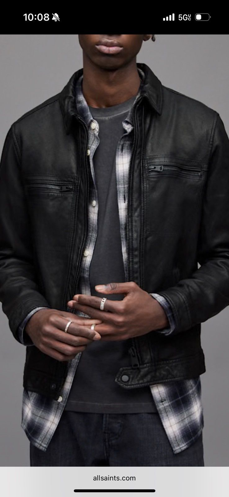 Allsaints Allsaints Lark Leather Jacket Size XXL Size US XXL / EU 58 / 5 - 8 Thumbnail