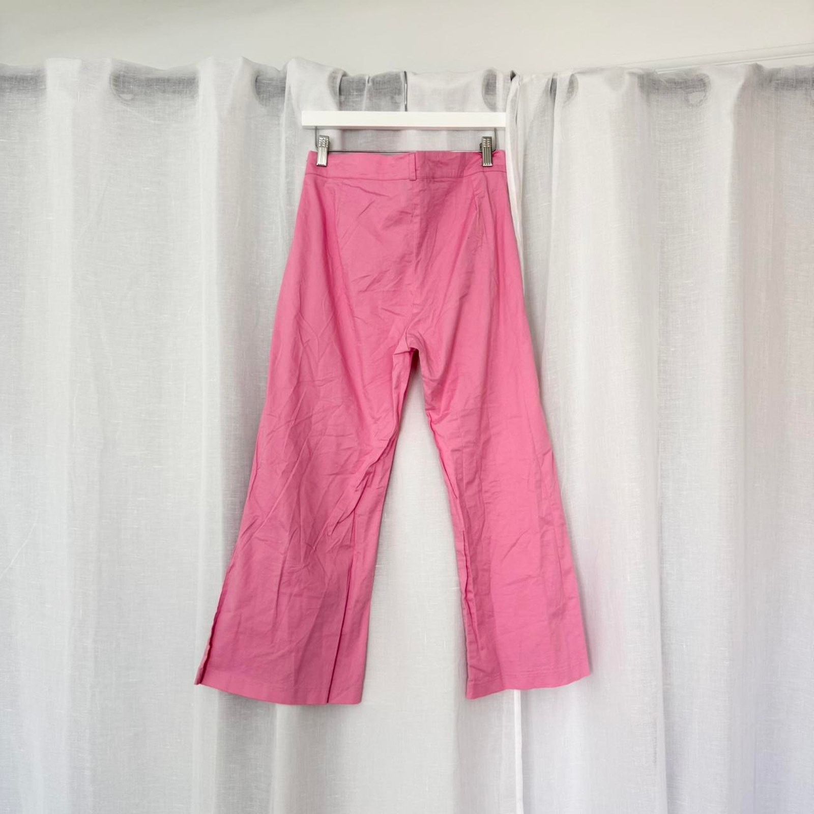 Vintage ✿ vintage bubblegum pink cropped flare pants ✿ Size 39" - 6 Thumbnail