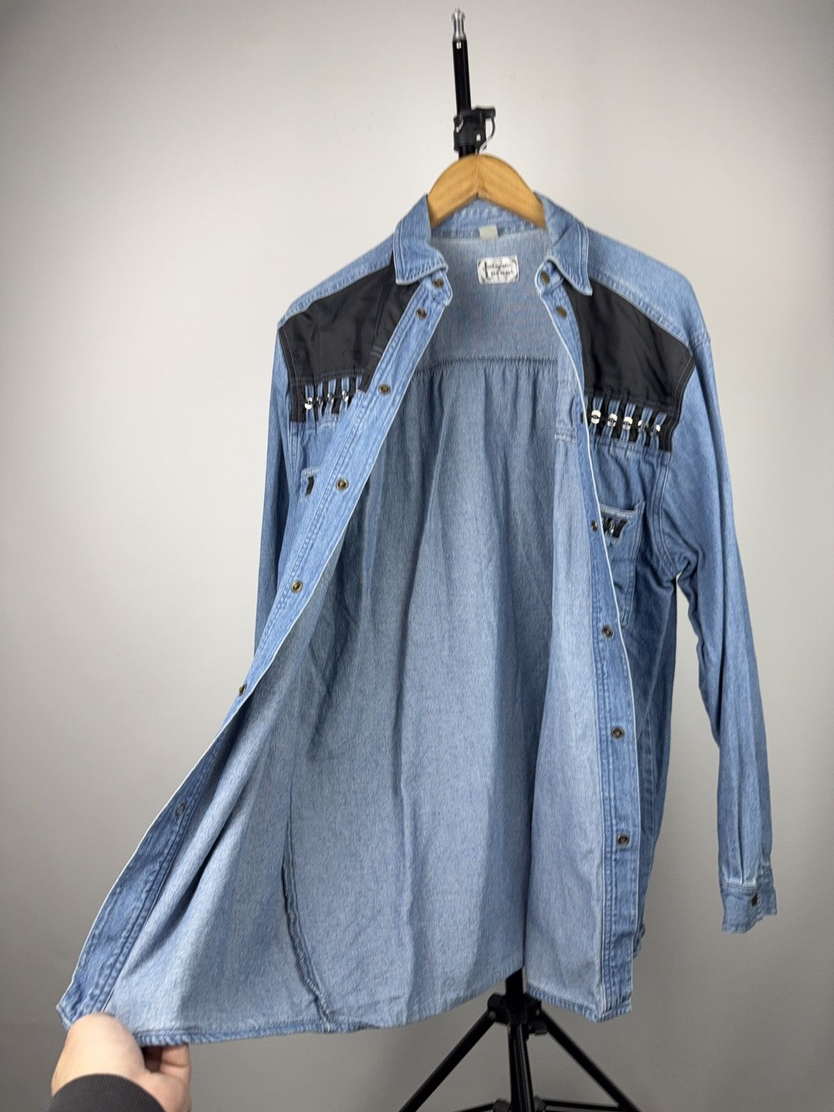 Vintage 90s Vintage Jacques Lorant Denim Cowboy Western Chain Shirt Size US XL / EU 56 / 4 - 11 Thumbnail