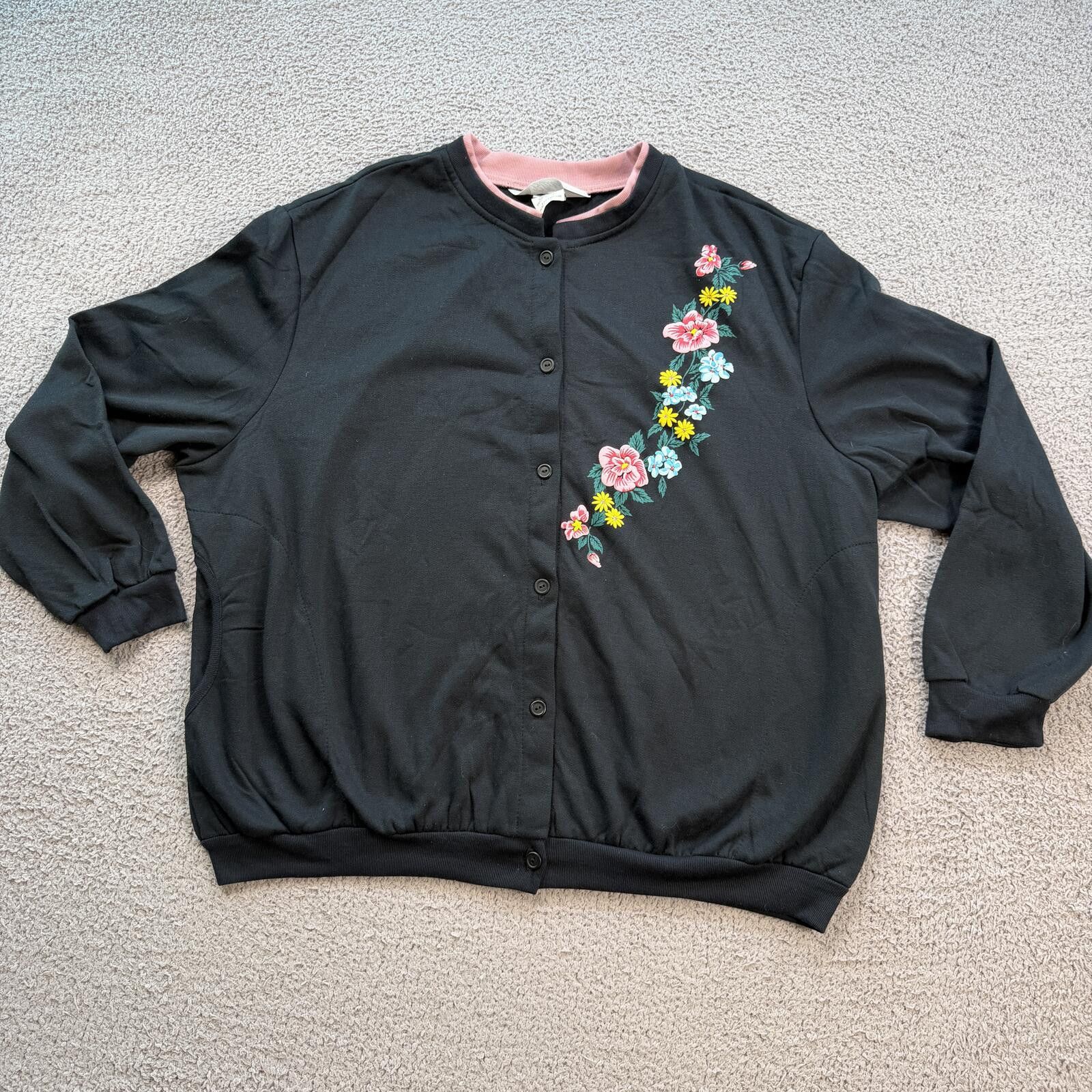 Blair Vintage Blair Floral Embroidered Cardigan Sweatshirt Womens Size XXL / US 16-18 / IT 52-54 - 1 Thumbnail
