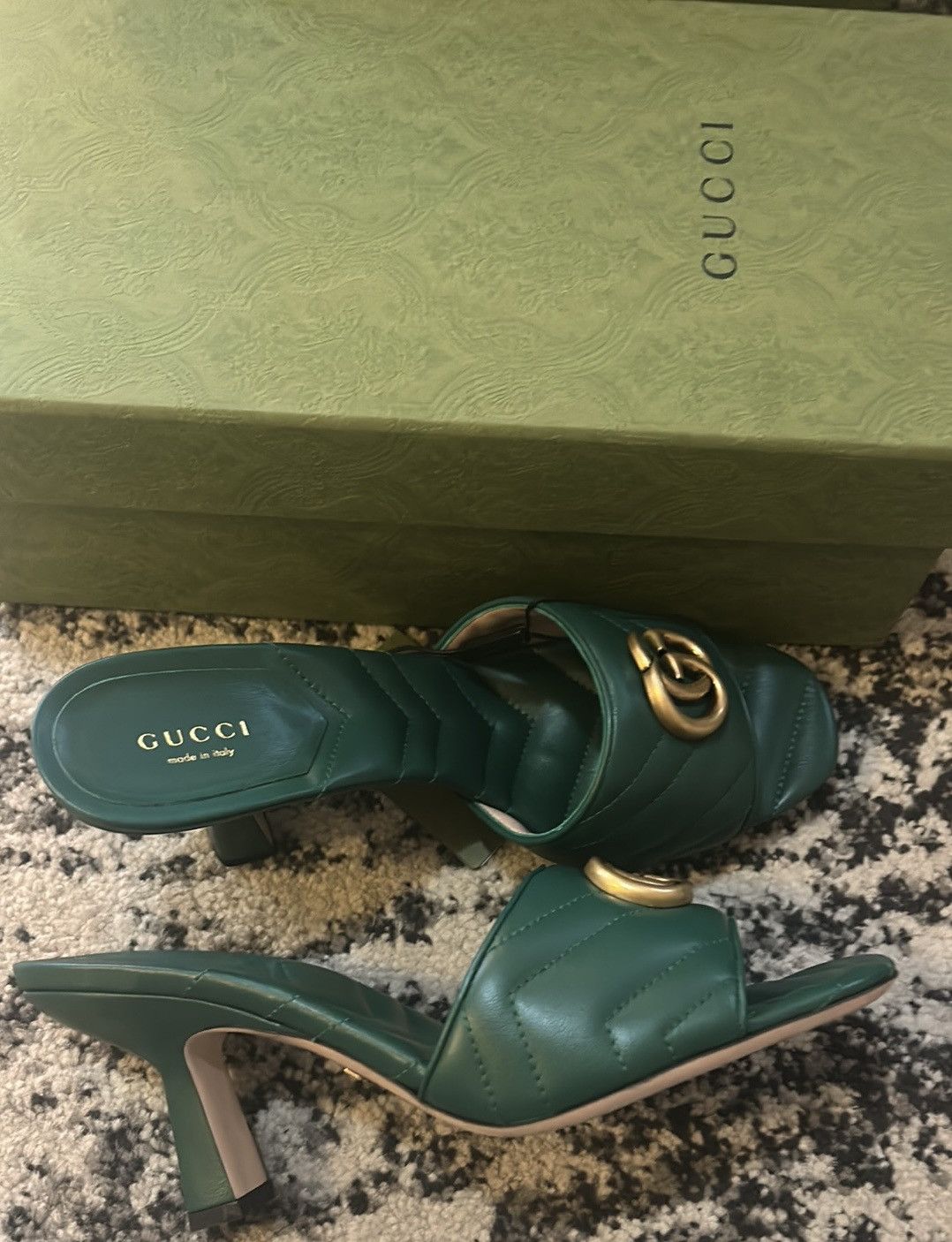 Gucci Gucci Double G Marmont Slide Sandal Mules Emerald size 39.5 Size US 9.5 / IT 39.5 - 3 Thumbnail