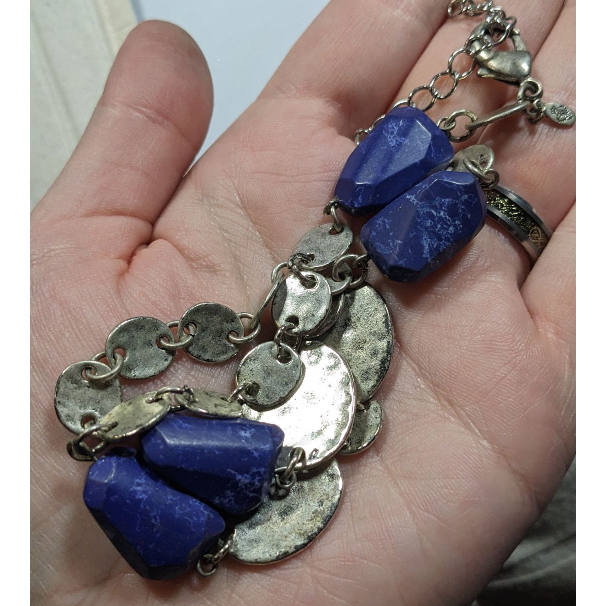 Other Premier Designs Brutalist Blue And Silver Tone Beaded Neckla Size ONE SIZE - 5 Thumbnail