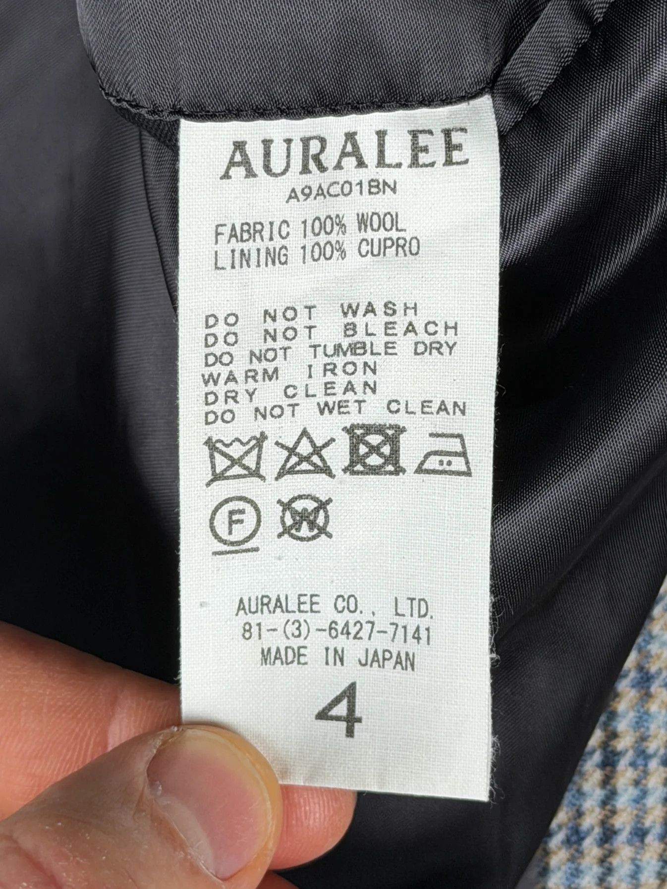 Auralee Double Face Check Soutien Collar Coat Size US XL / EU 56 / 4 - 14 Thumbnail