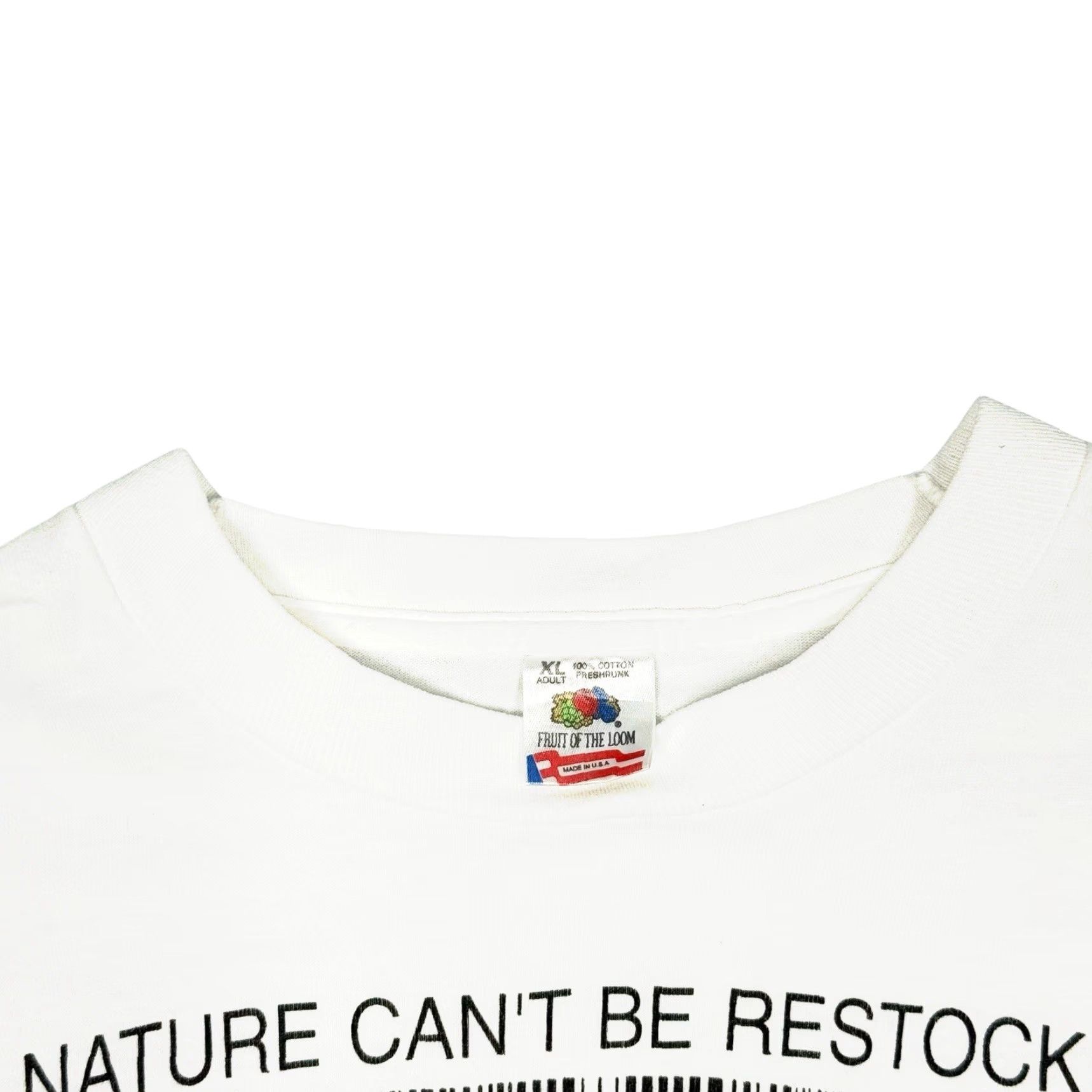 Fruit Of The Loom VINTAGE Zebra T-Shirt XL Unisex Adults 1990s Human-i-Tees Cotton White Short Sleeve Crew Neck Logo Animals Nature 90s Size US XL / EU 56 / 4 - 6 Thumbnail