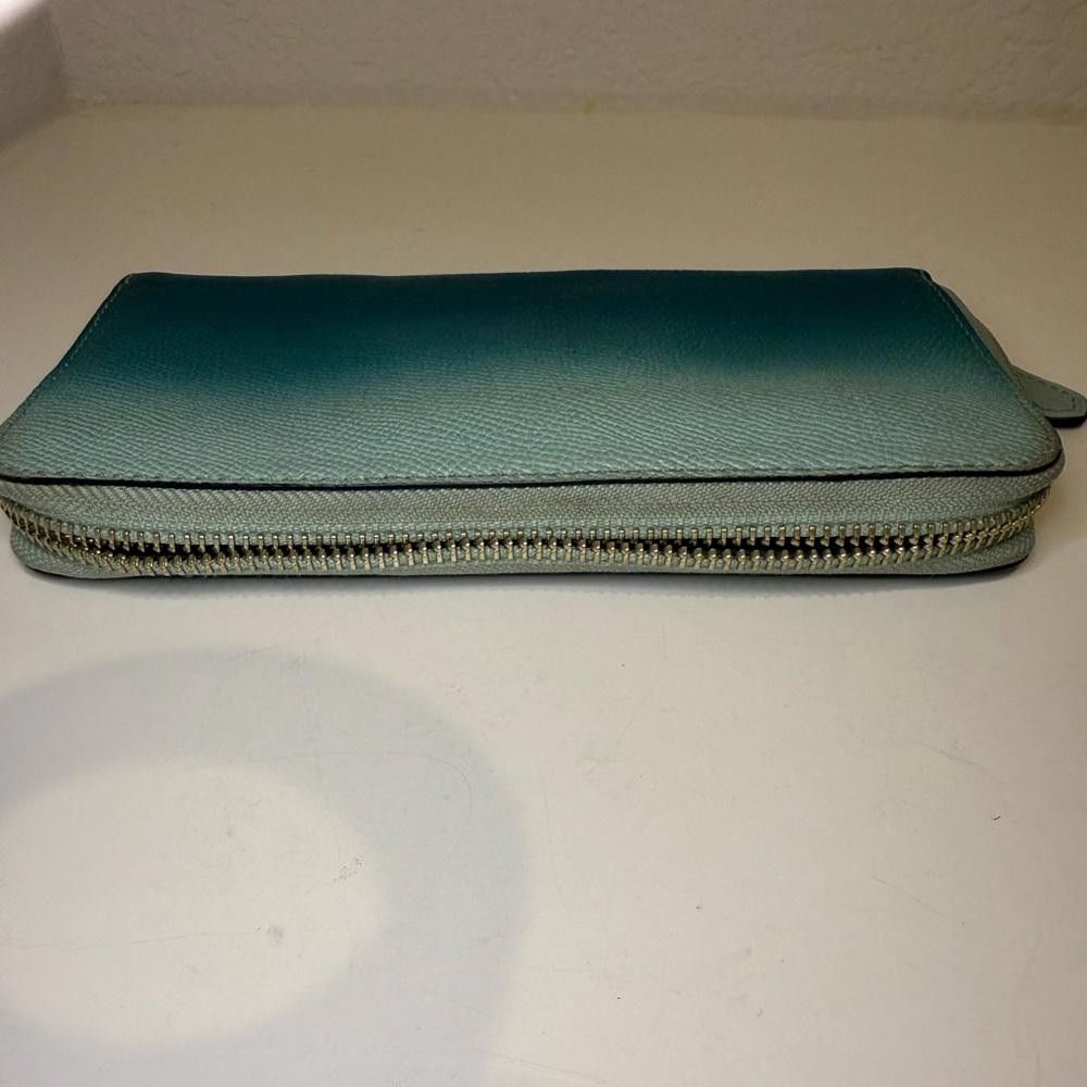 Coach COACH Ombre Teal Blue Sea Green Accordion Zipped Wallet Size ONE SIZE - 9 Thumbnail