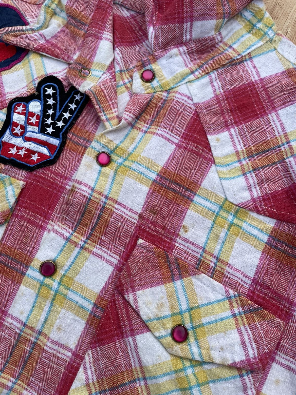 Hysteric Glamour × Japanese Brand Y2k K.U.I Patchwork shirt Size US L / EU 52-54 / 3 - 8 Thumbnail