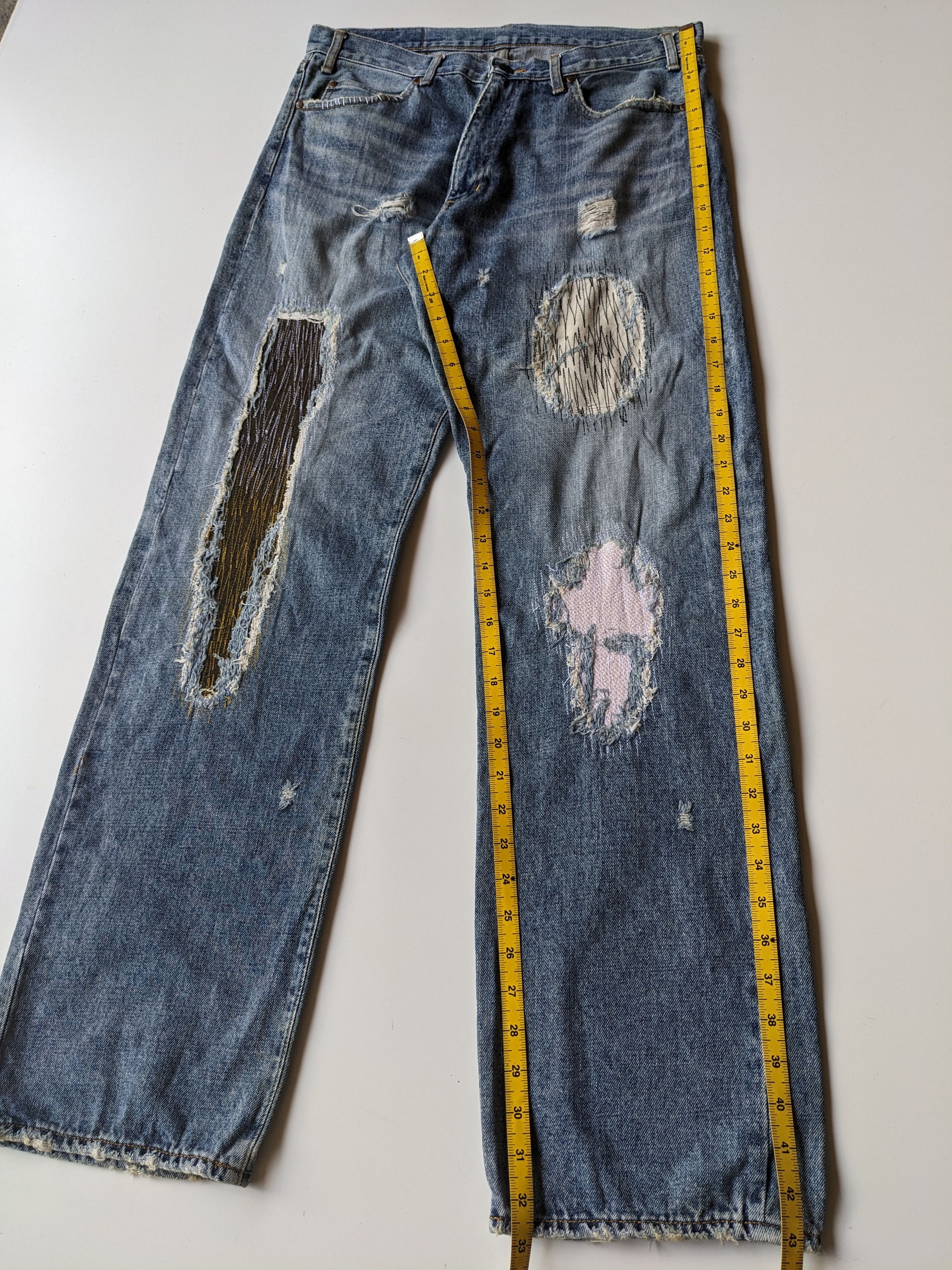 Japanese Brand × Kapital Kountry × Le Grande Bleu (L.G.B.) Mobs Corp crush damage patchwork like Kapital Size US 33 - 11 Thumbnail