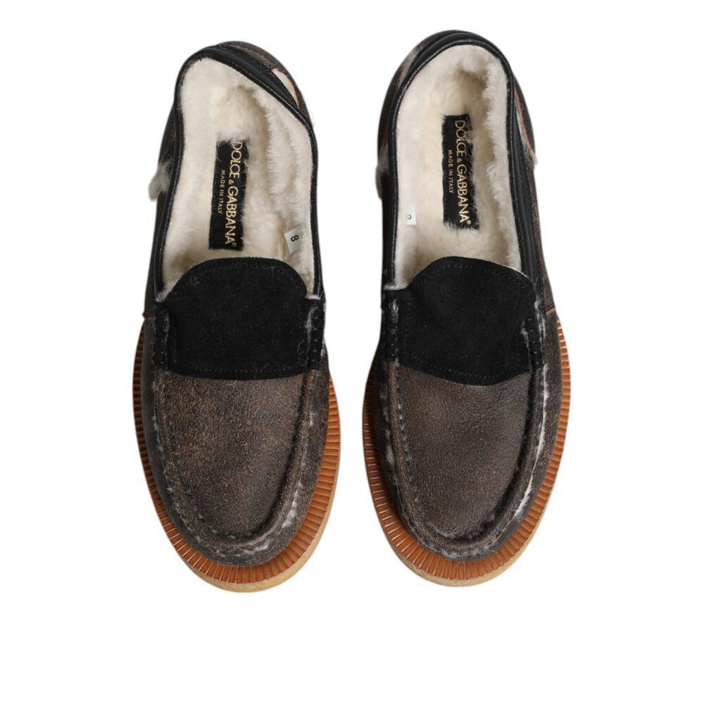 Dolce & Gabbana Dolce & Gabbana Brown White Calfskin Leather Loafers Shoes Size US 9 / EU 42 - 3 Thumbnail