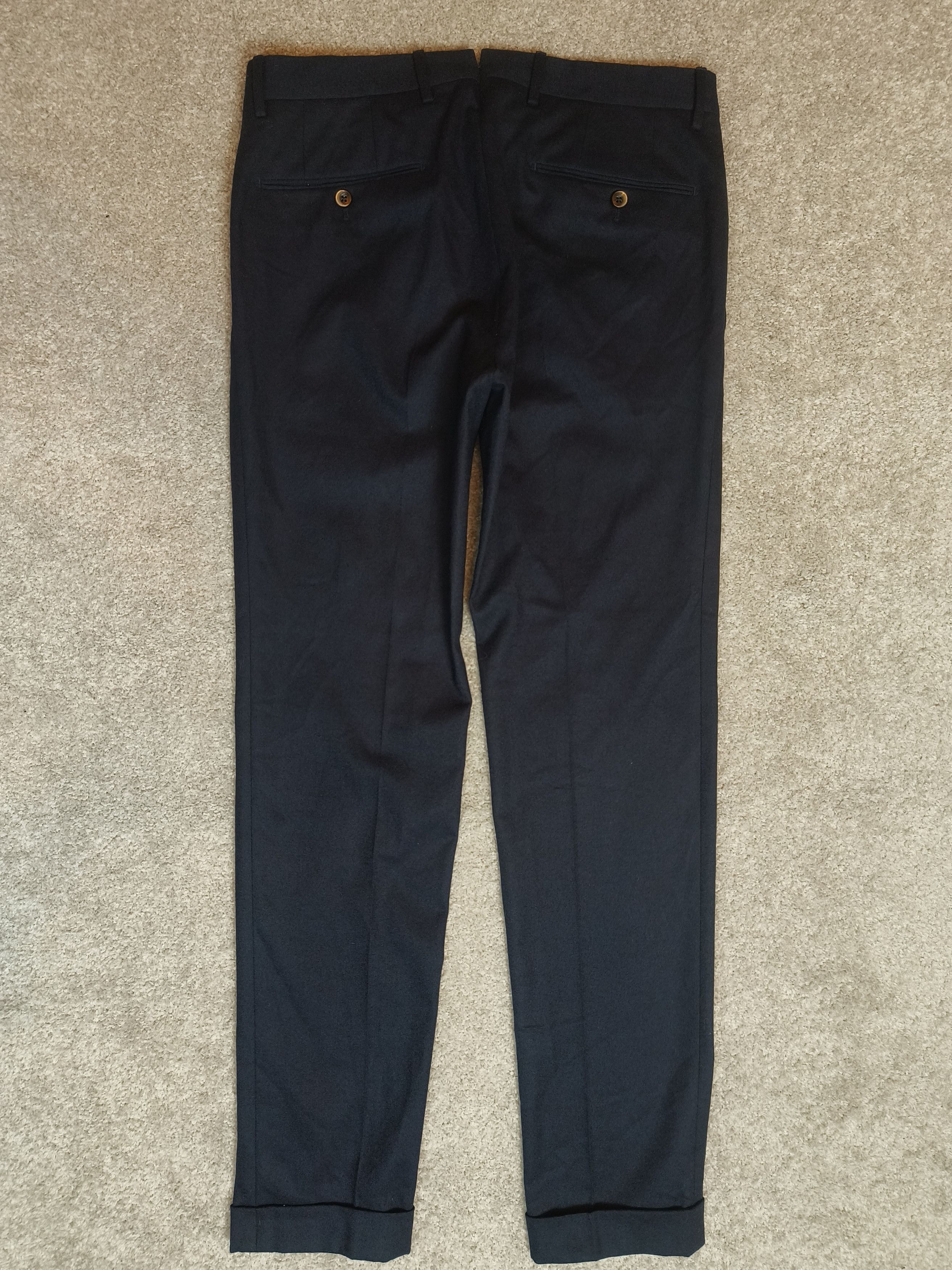PT Torino Pt01 Stretch Super Slim Fit Virgin Wool Pants Navy Dark Blue Size US 30 / EU 46 - 5 Thumbnail