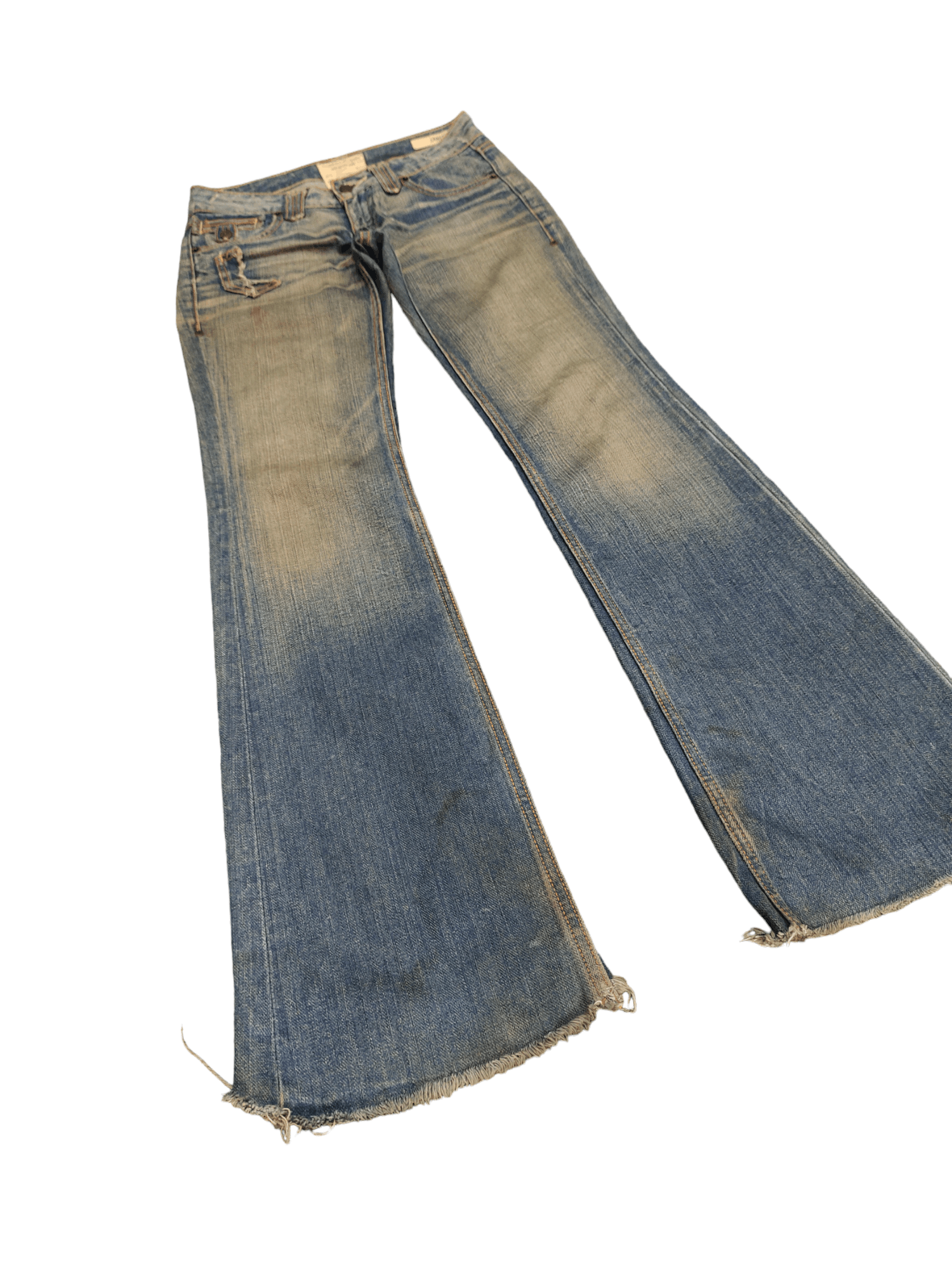 If Six Was Nine Flare Jeans Taverniti Release Hem Distress Boot Cut Low Rise Size US 27 - 3 Thumbnail