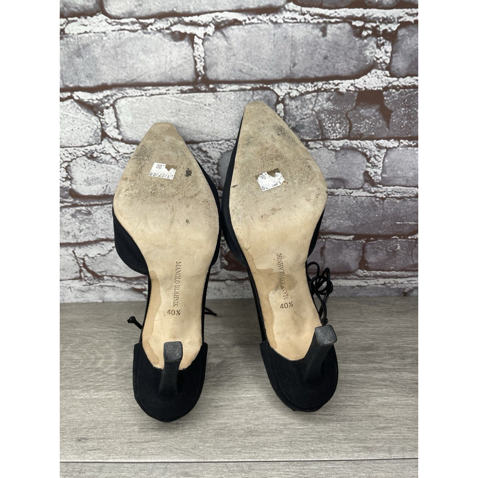 Manolo Blahnik Manolo Blahnik Black Satin Pointed Toe Strappy Stiletto Heel Size US 9 / IT 39 - 19 Thumbnail