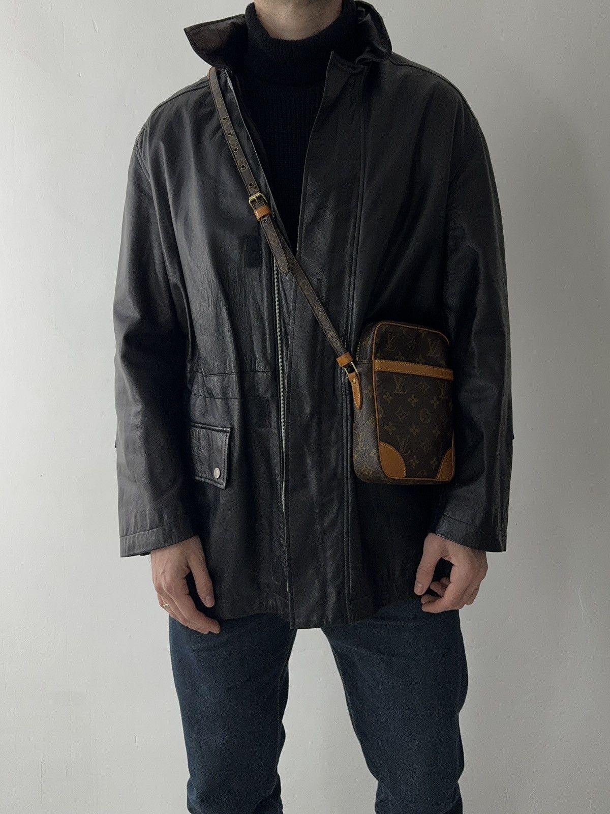 Versace × Versace Jeans Couture Versace Jeans Couture Vintage Black Real Leather Jacket Size US XL / EU 56 / 4 - 15 Thumbnail