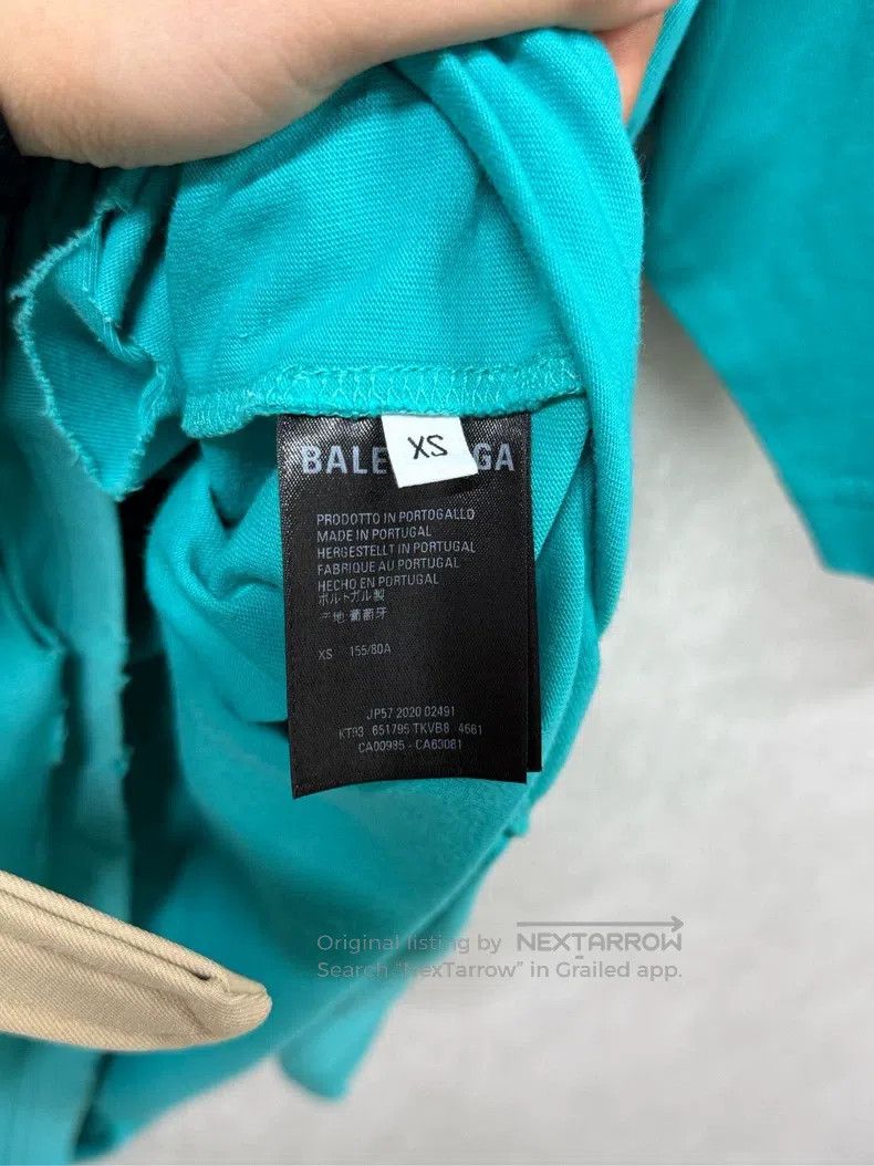 Balenciaga Balenciaga Teal Large Hole Short Sleeve Size US XS / EU 42 / 0 - 3 Thumbnail