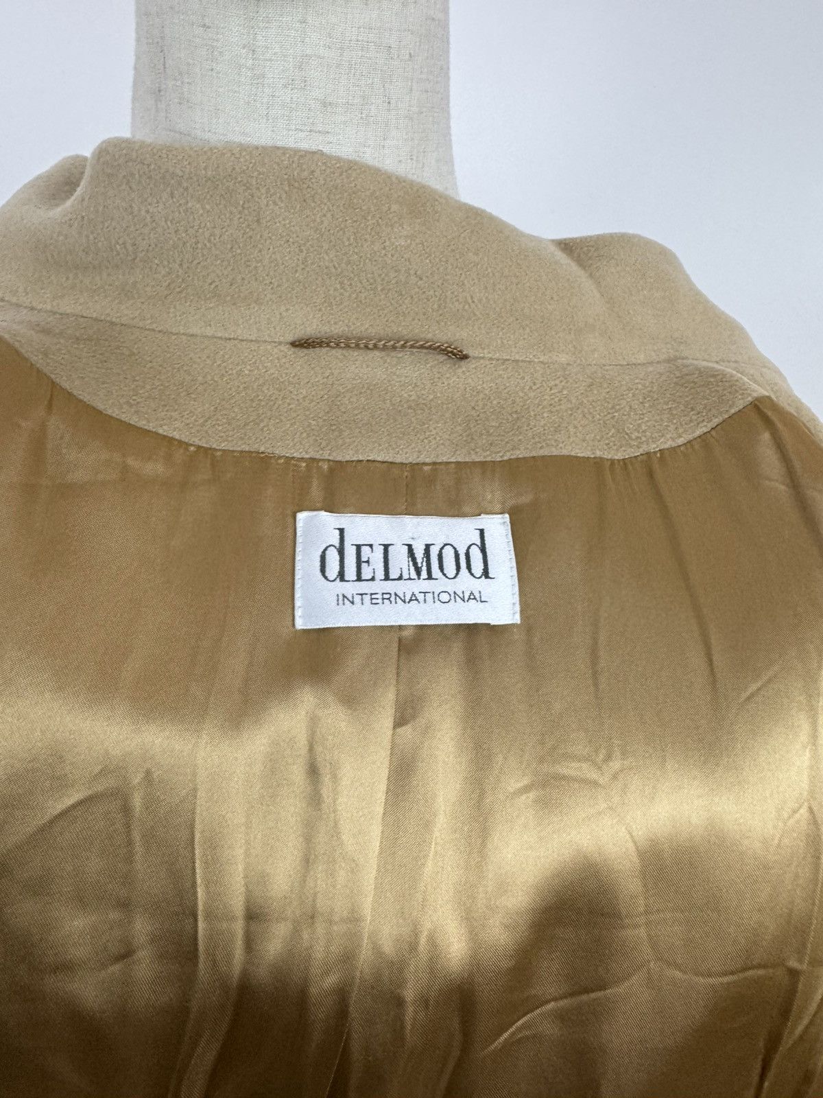 Other Delmod Wool Blend Coat Vintage Merino Velour Beige Peacoat Size S / US 4 / IT 40 - 8 Thumbnail