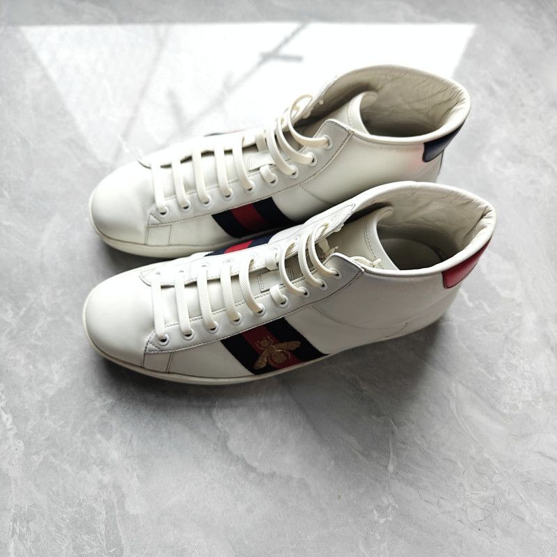 Gucci Gucci Ace High-Top Sneakers in White 0079 Size US 9.5 / EU 42-43 - 1 Thumbnail