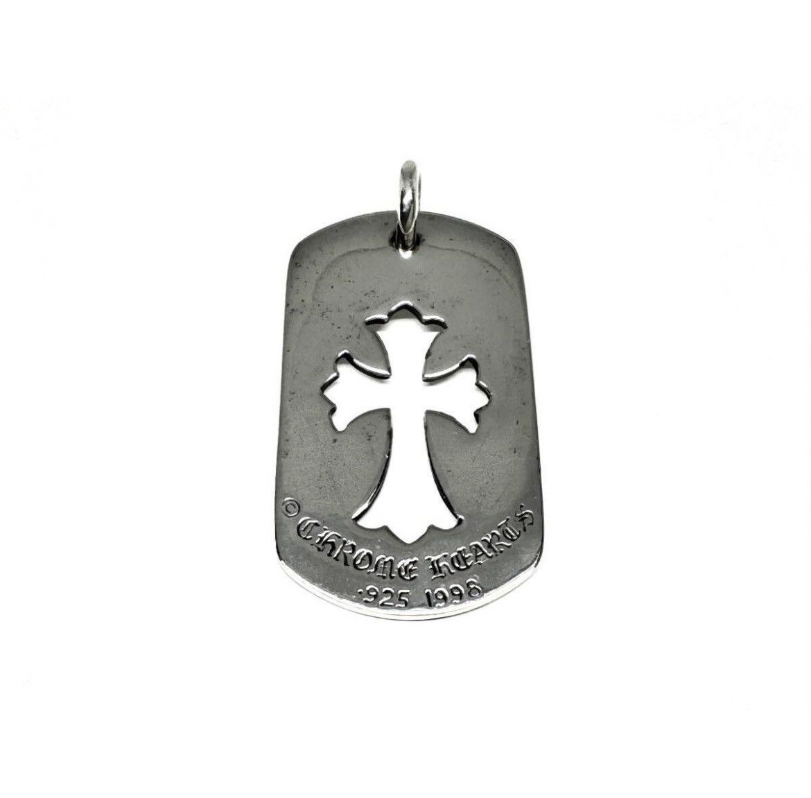 Chrome Hearts Cutout Cross Dog Tag 925 Silver