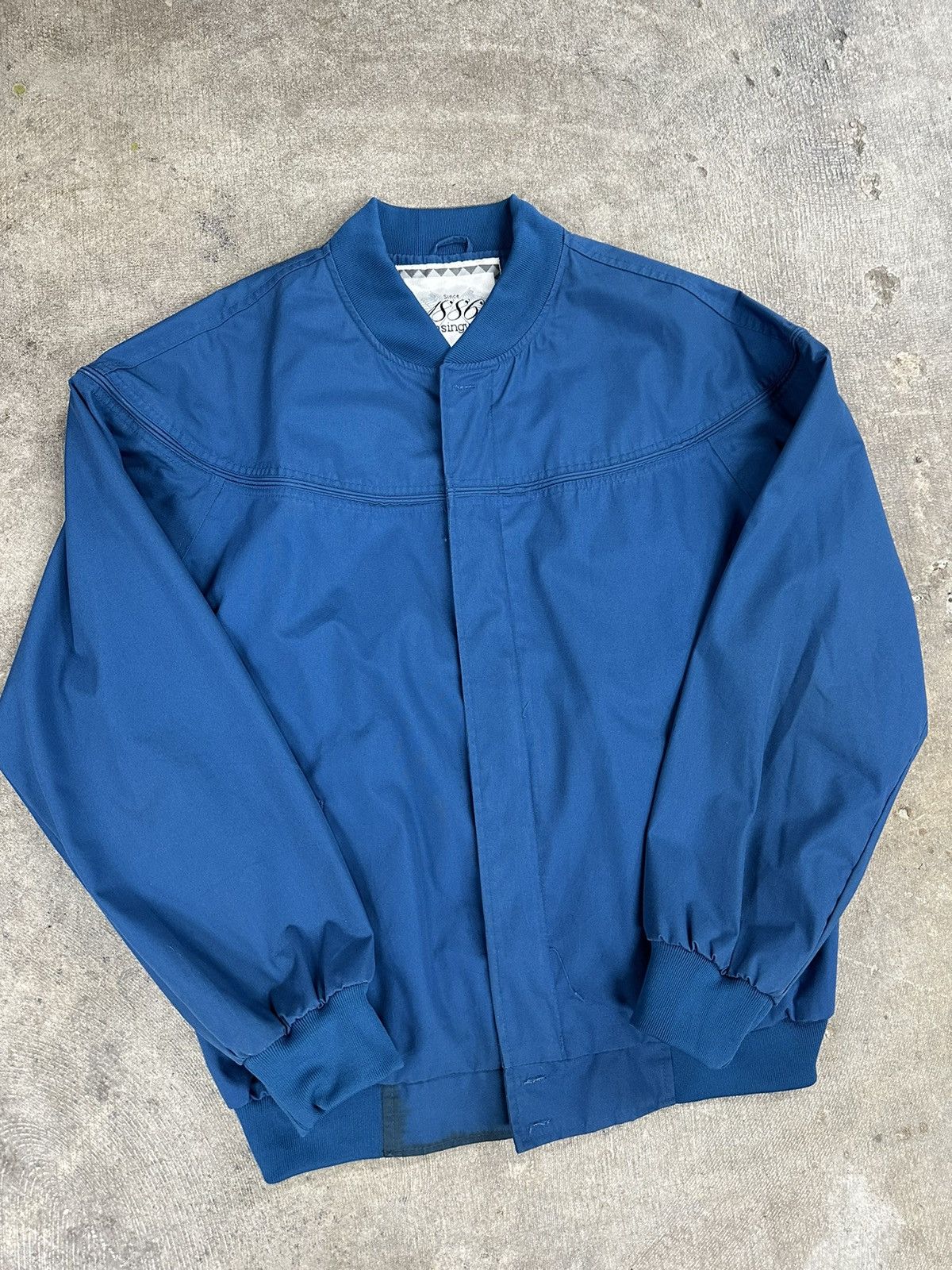 Vintage Vintage 80s Munsingwear Blue Zip Up Bomber Jacket Size US L / EU 52-54 / 3 - 3 Thumbnail