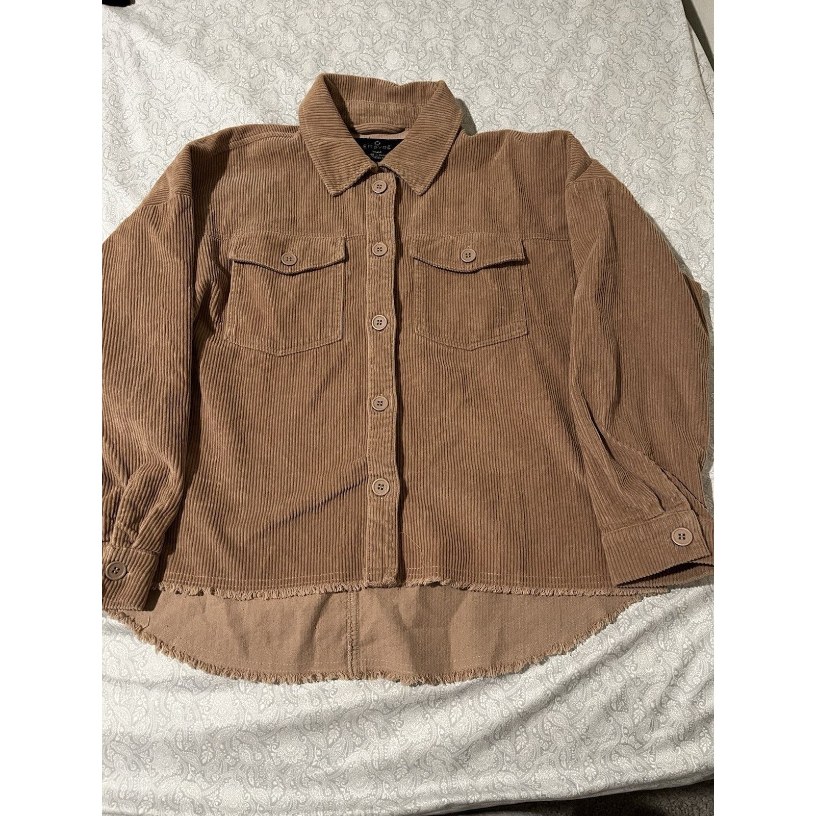 Empyre Empyre Corduroy Shacket Womens Small Oversized Tan Button Up Size S / US 4 / IT 40 - 2 Thumbnail