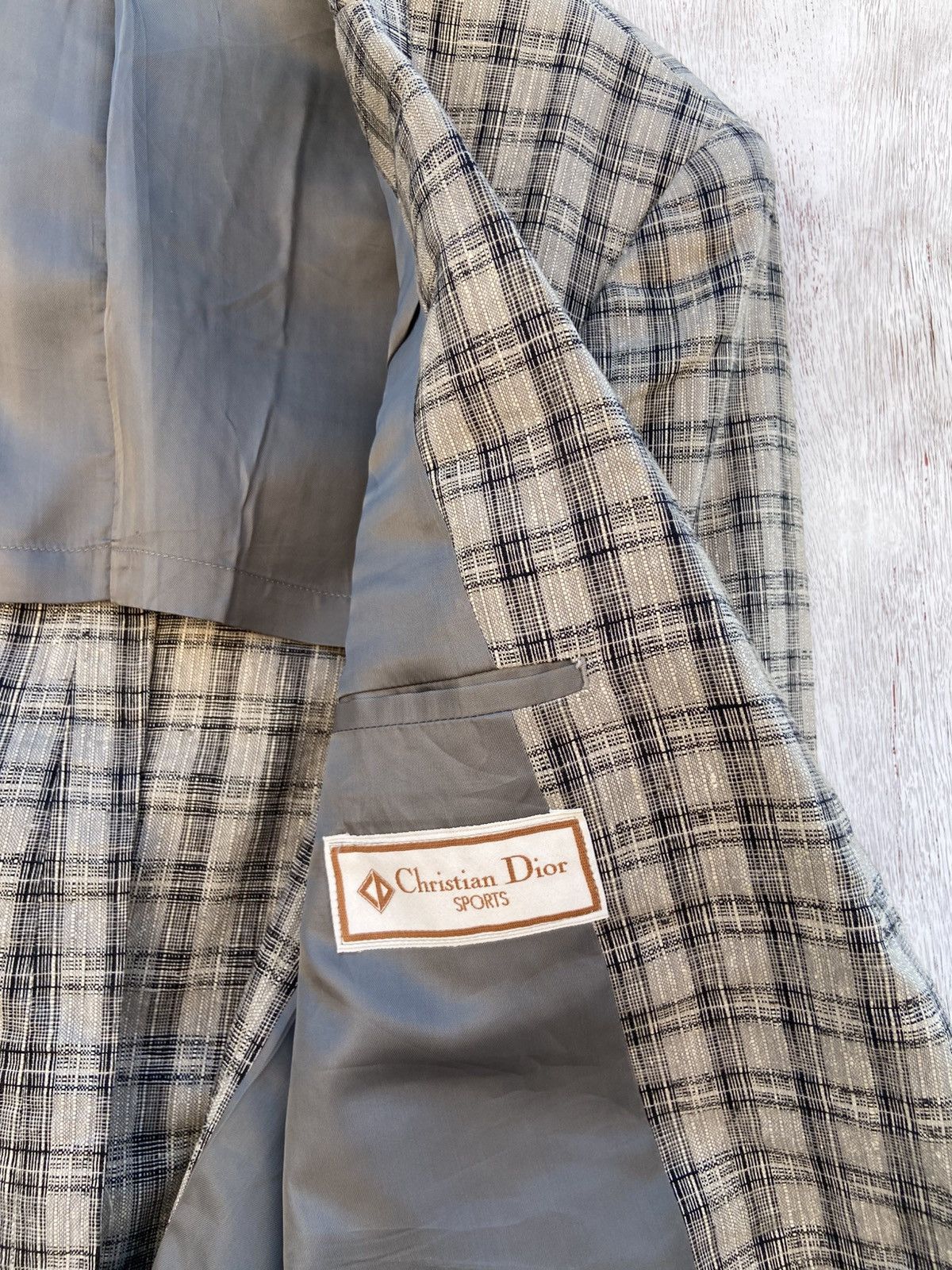 Christian Dior Monsieur CHRISTIAN DIOR CHECKERED BLAZER Size 44L - 7 Thumbnail