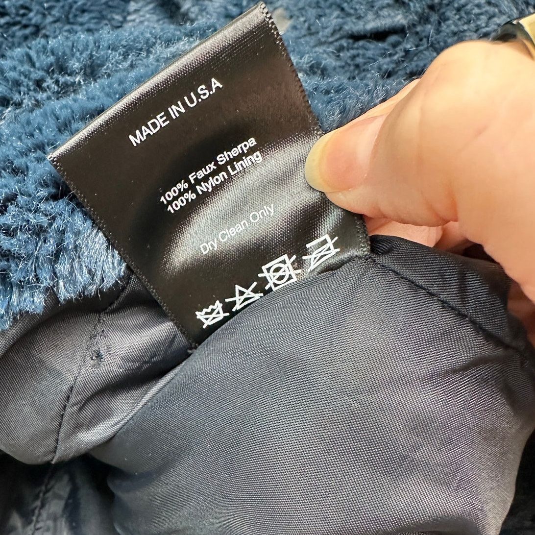 NWT Rhude Jacket Navy Blue Mens US L Sherpa