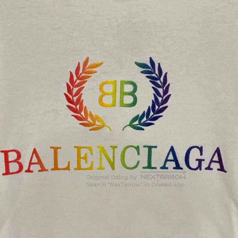Balenciaga Balenciaga colorful wheat ear logo short-sleeve shirt. Size US M / EU 48-50 / 2 - 4 Thumbnail