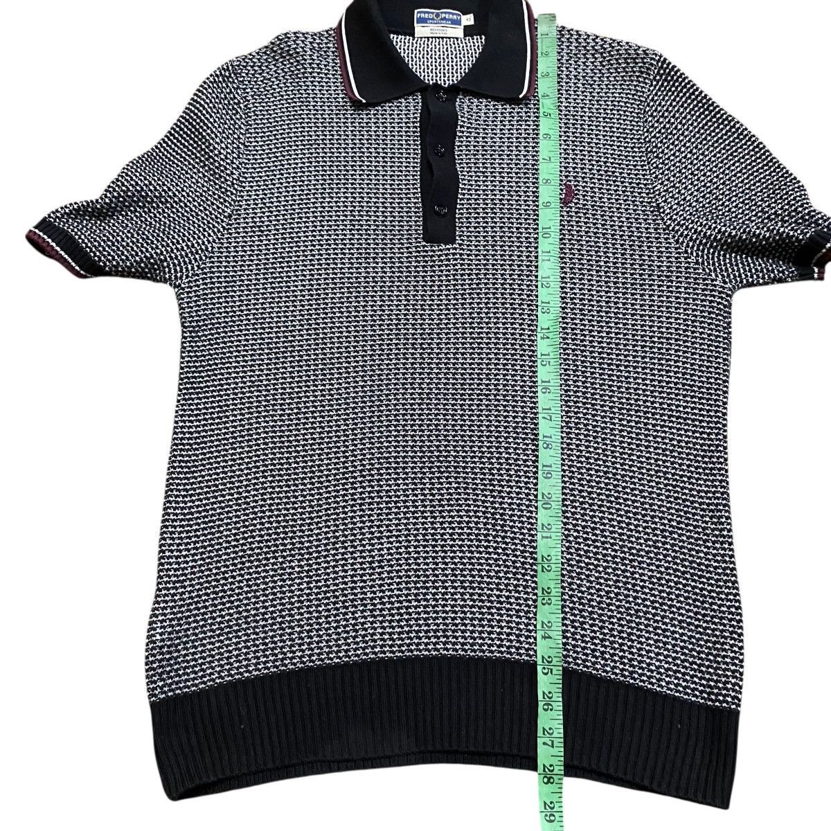 Fred Perry Fred Perry Reissues Knitted Polo, Black & White Size US XS / EU 42 / 0 - 19 Thumbnail