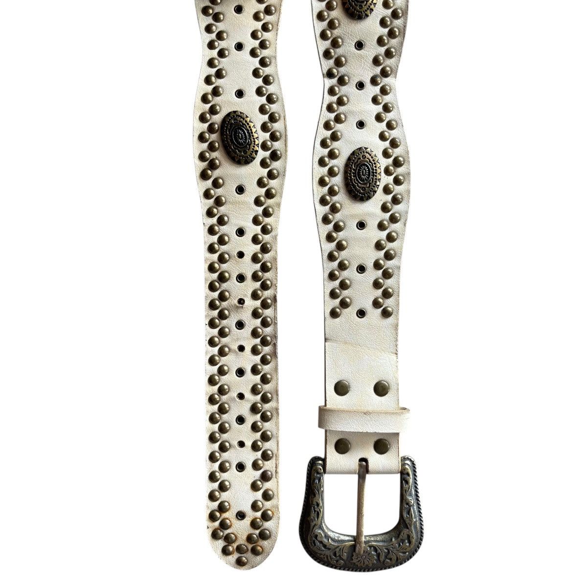Japanese Brand Vintage Western Studded Wide Belt KMrii style Size 30 - 3 Thumbnail