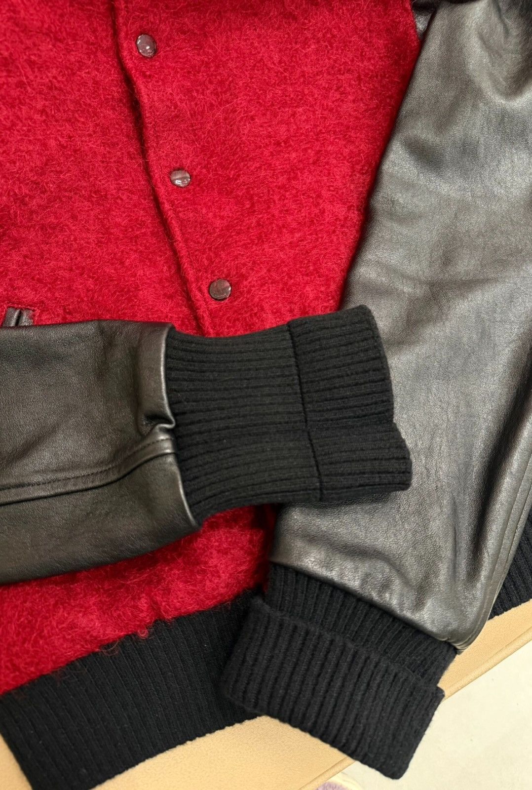 Saint Laurent Paris Saint Laurent SLP 18FW Black Red Teddy Varsity Jacket Size US S / EU 44-46 / 1 - 3 Thumbnail