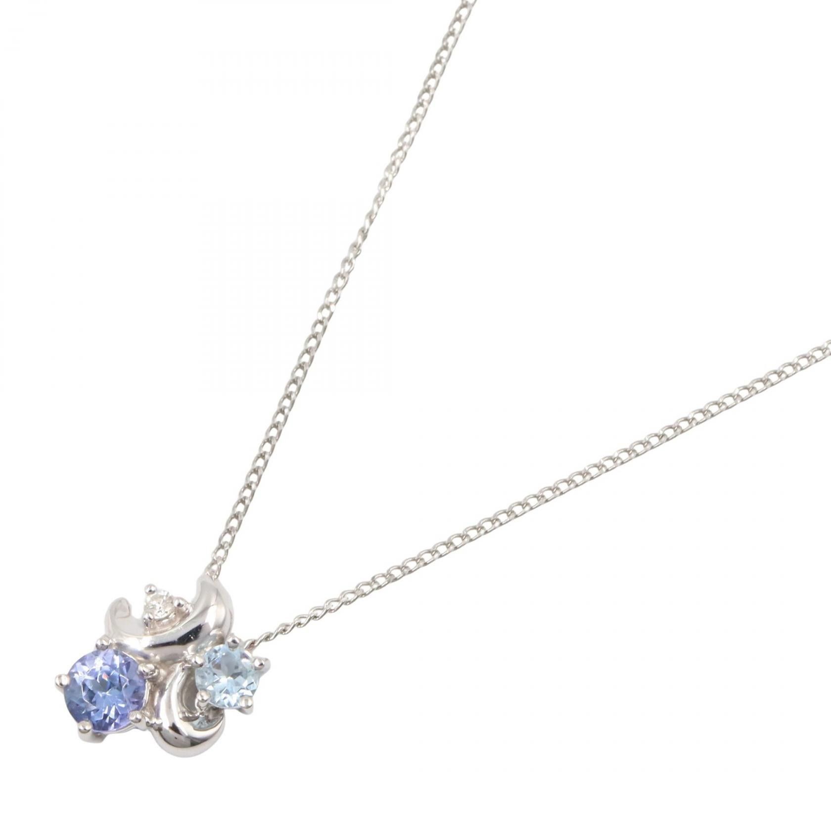 Other Tasaki TASAKI Sapphire Diamond Aquamarine Platinum Necklace Precious Metal Necklace DUTY FREE for USA Size ONE SIZE - 1 Thumbnail