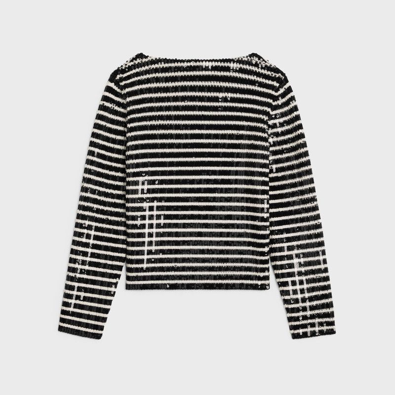 Celine o1bcso1str0526 2A90G214 Embroidered Marinière Sweater Size S / US 4 / IT 40 - 1 Thumbnail
