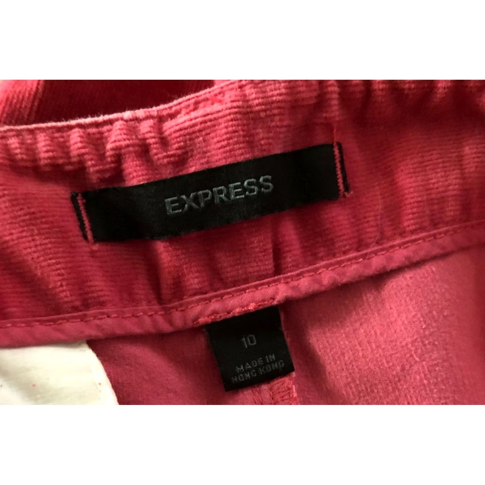 Express Express corduroy mid rise pants 10 pink coral flare bootcut pockets 33"W 31"IN Women Size 32" / US 10 / IT 46 - 3 Thumbnail