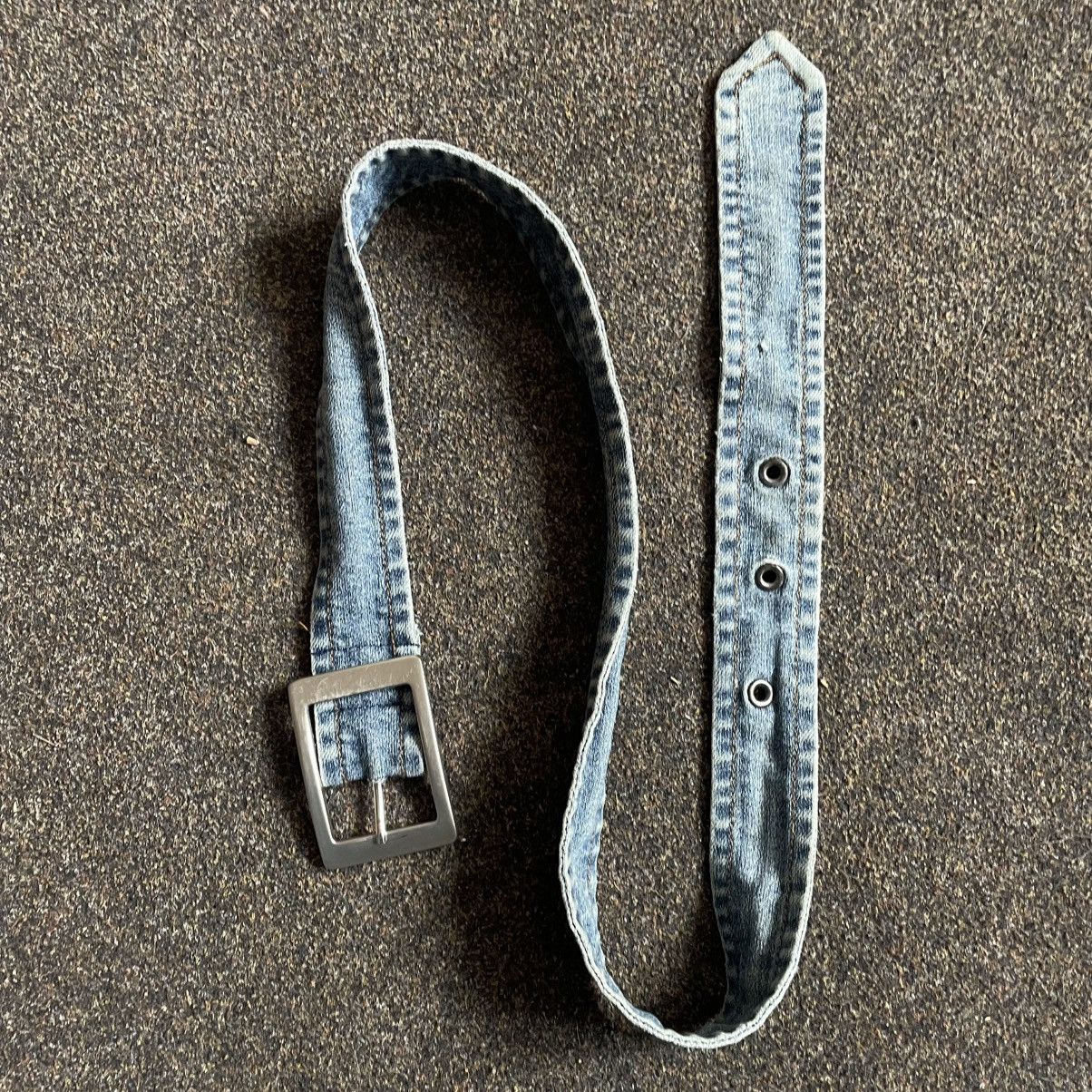 Vintage Vintage 90s Japanese Denim Belt Archive Goth Alt Logo OS Size ONE SIZE - 5 Thumbnail