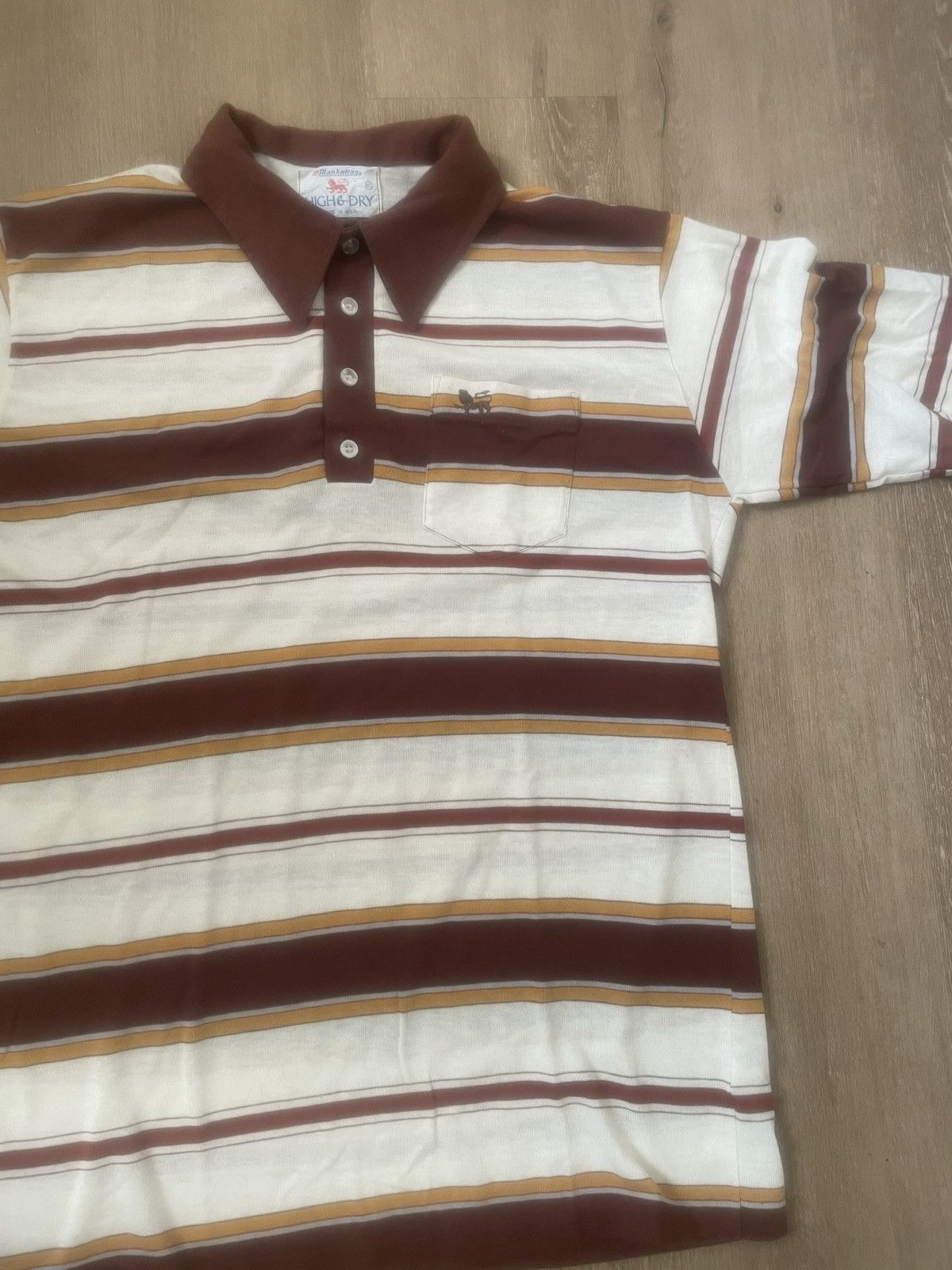 Manhattan Portage × Vintage Thick Stripe High & Dry Manhattan Vintage Made in US Polo XL Size US XL / EU 56 / 4 - 9 Thumbnail