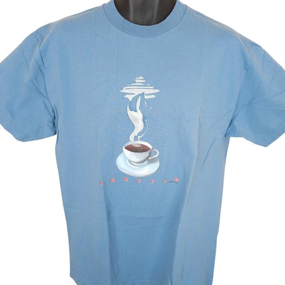 Vintage Vintage Seattle Coffee T Shirt Mens Size Large Blue 90s Size US L / EU 52-54 / 3 - 1 Thumbnail