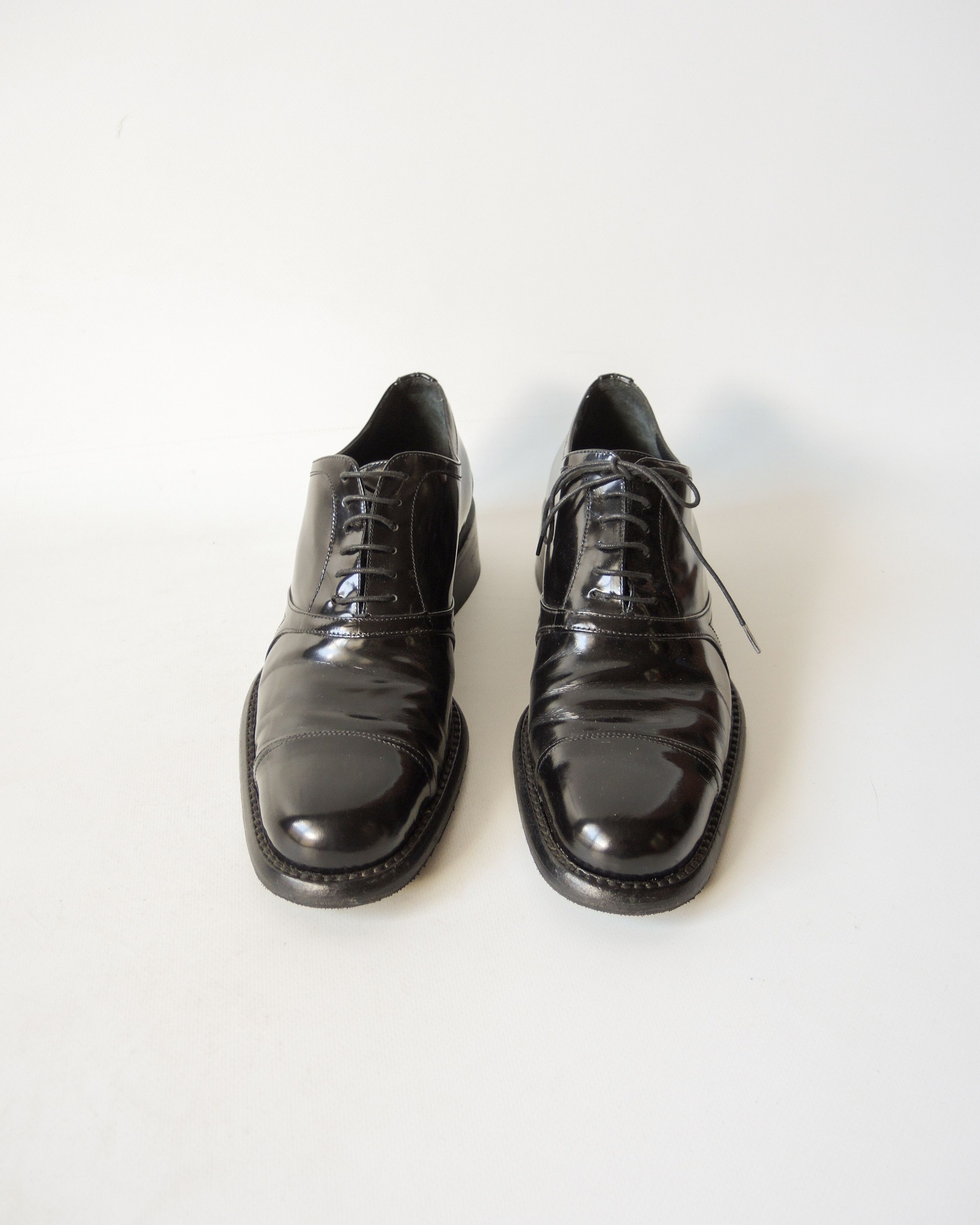 Prada Prada Black Patent Leather Oxford Shoes – Made in Italy Size US 9 / IT 39 - 9 Thumbnail
