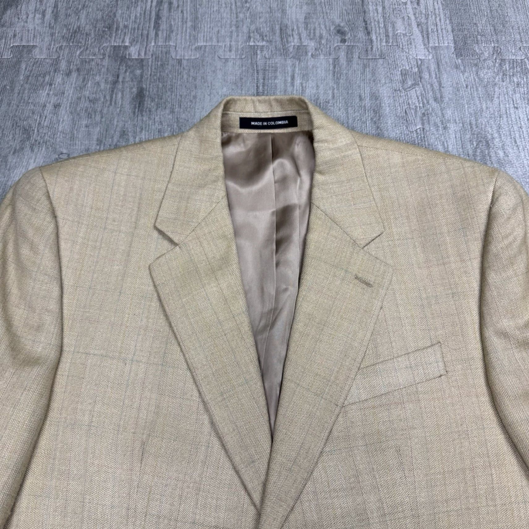 Ralph Lauren VINTAGE Lauren Ralph Lauren Beige Pastel Plaid Silk Wool Sport Coat 42R Mens Size US XS / EU 42 / 0 - 2 Thumbnail