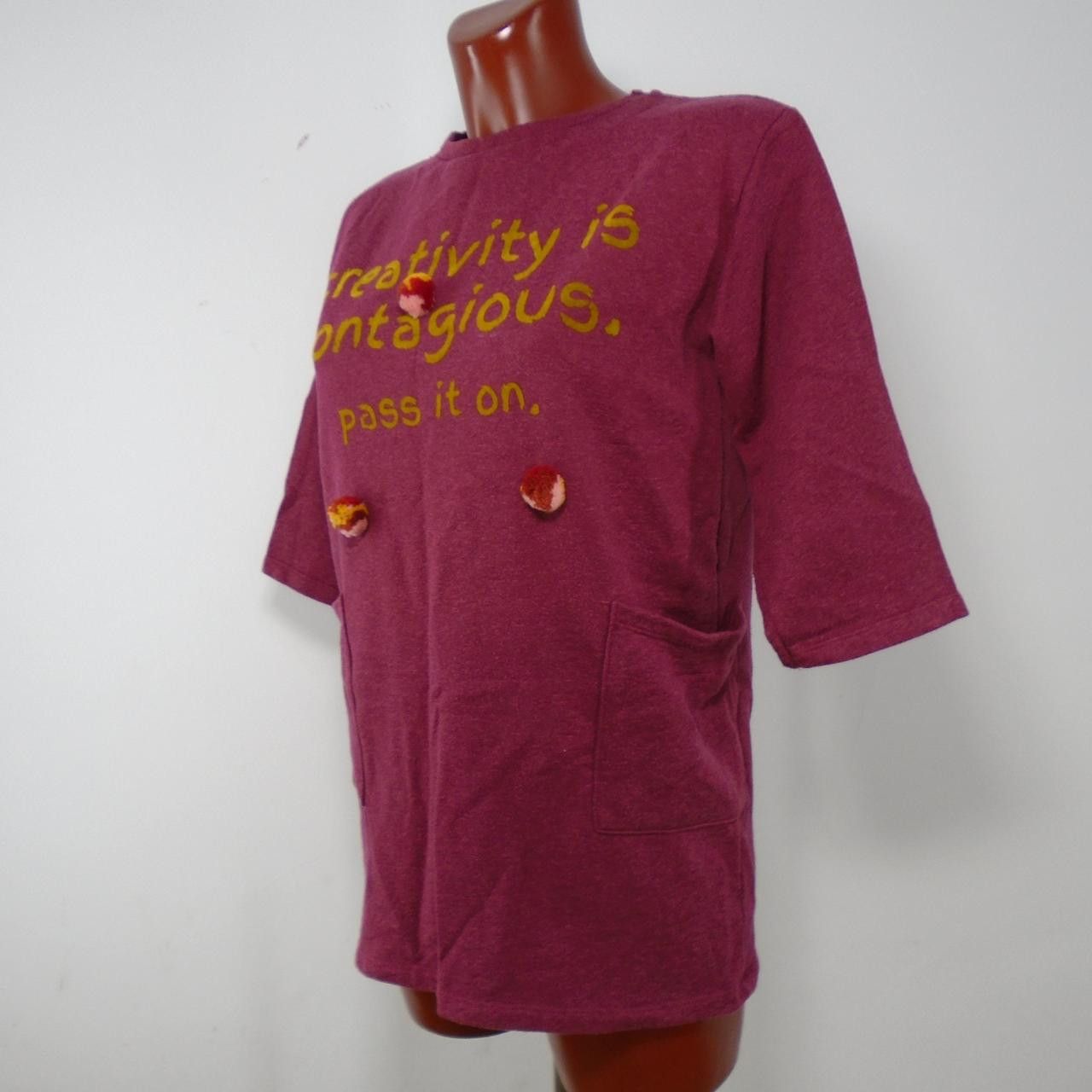 Zara Women's T-Shirt Zara. Bordeaux. XS. Used. Satisfactory Size XS / US 0-2 / IT 36-38 - 2 Thumbnail
