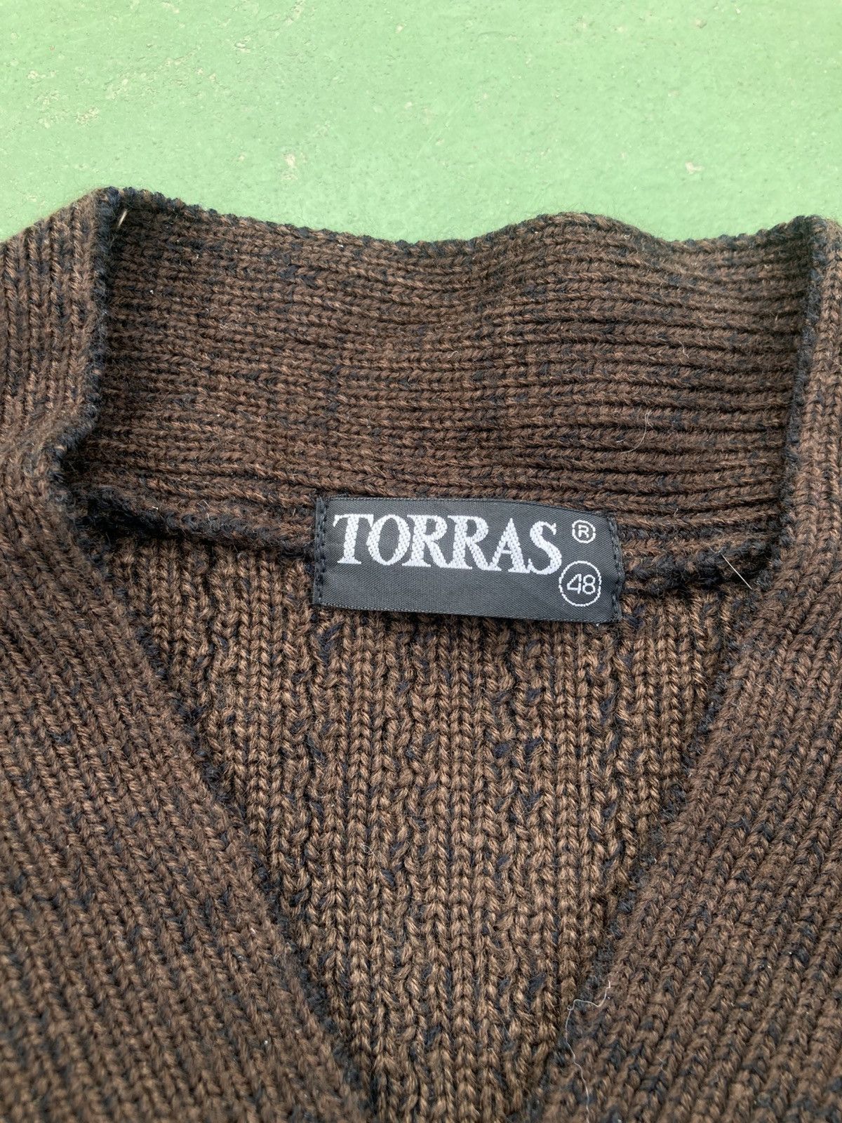 Torras Vintage Torras Spain V-Neck Knitwear Patchwork Leather Size US L / EU 52-54 / 3 - 13 Thumbnail