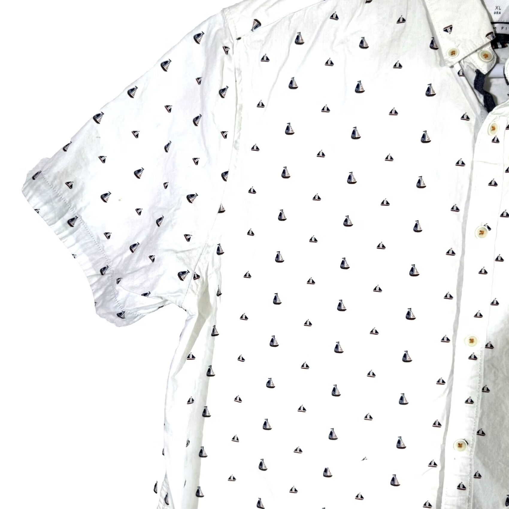 Vintage Cactus Man Shirt Men’s XL White Sailboat Graphic Cotton Slim Fit – M469 Size US XL / EU 56 / 4 - 4 Thumbnail
