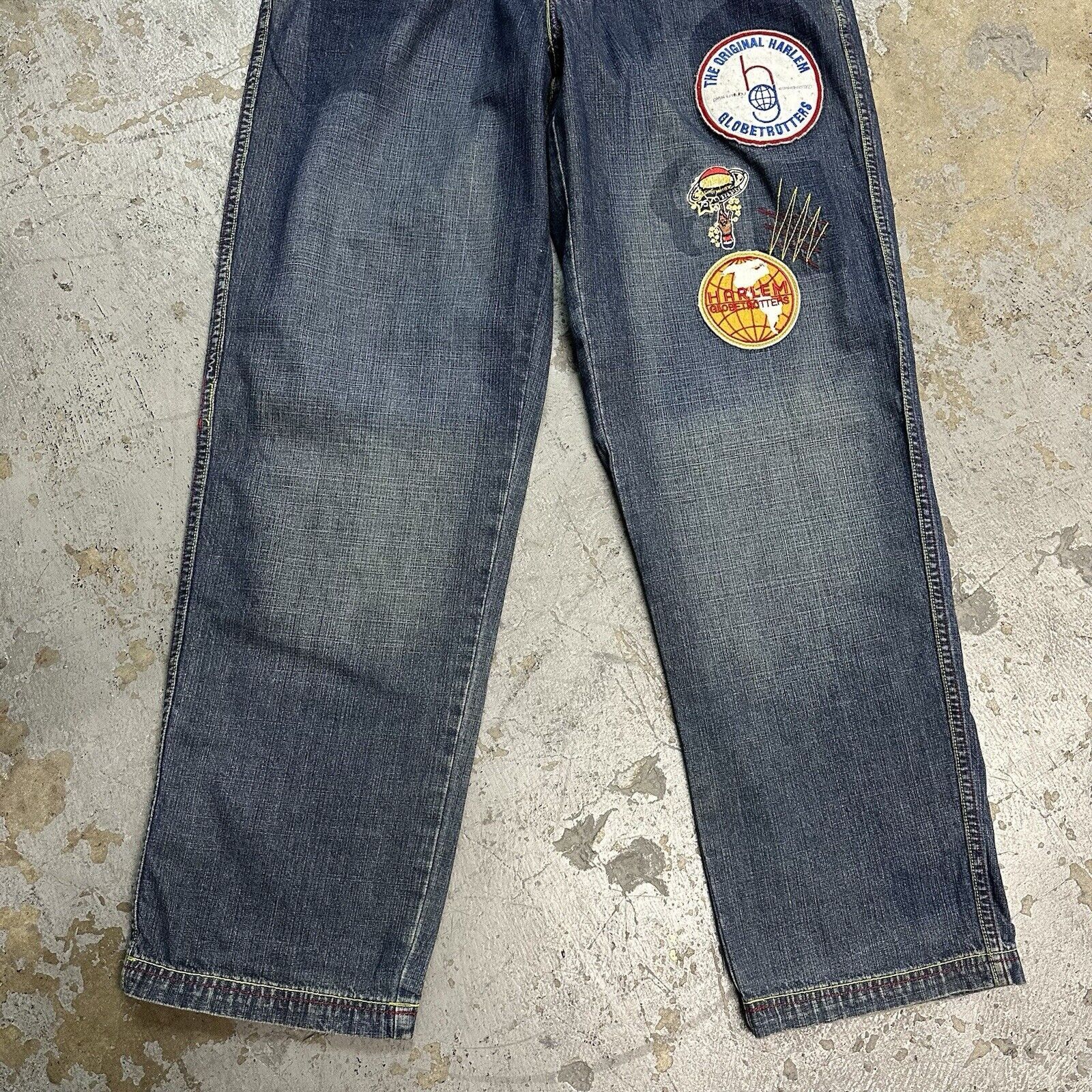 Fubu × JNCO × Southpole Vintage Y2K Fubu Harlem Globetrotters Baggy Denim Jeans Size US 34 / EU 50 - 3 Thumbnail