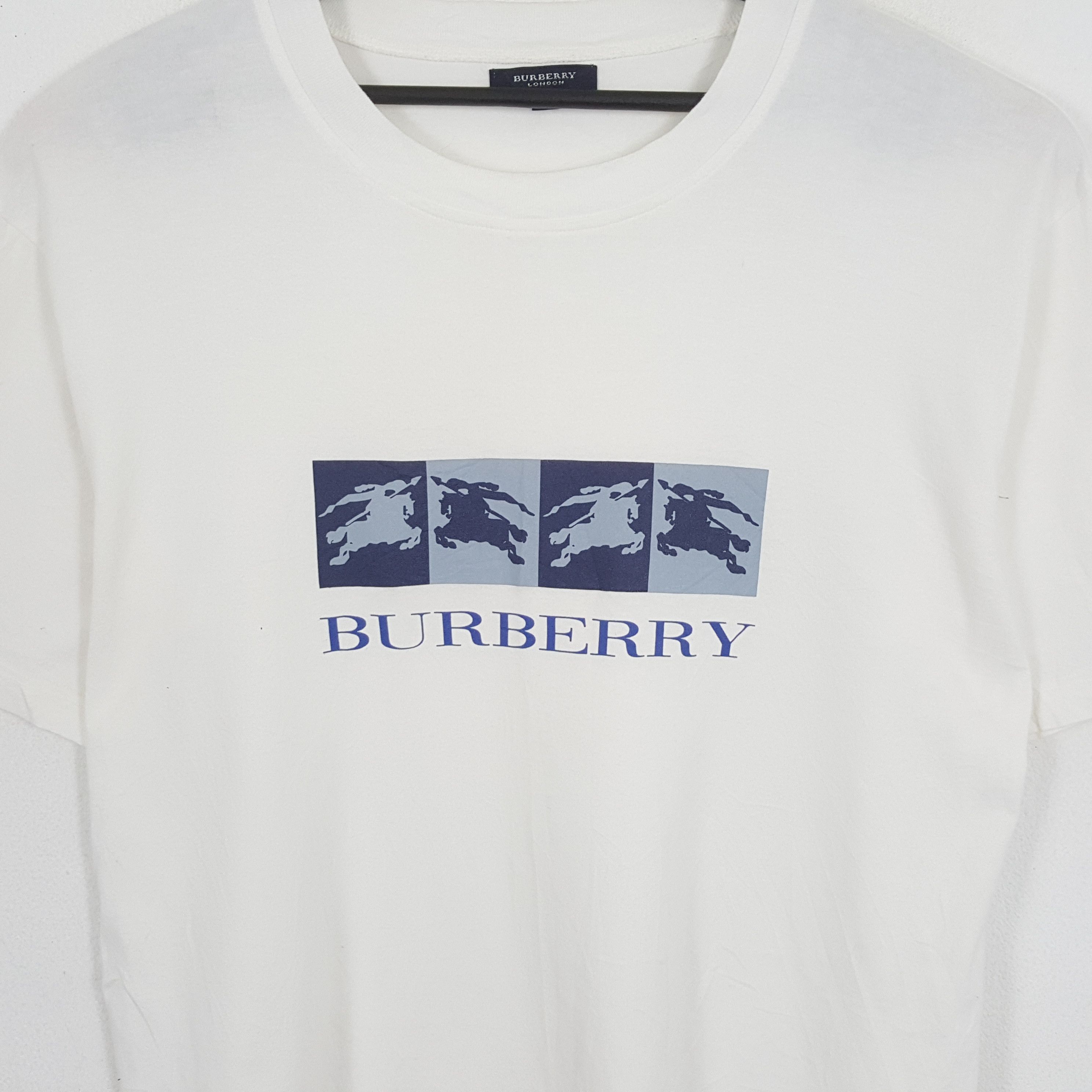 Burberry × Vintage BURBERRY LONDON Luxury Brand Center Logo Spellout Tshirt Size US L / EU 52-54 / 3 - 2 Thumbnail