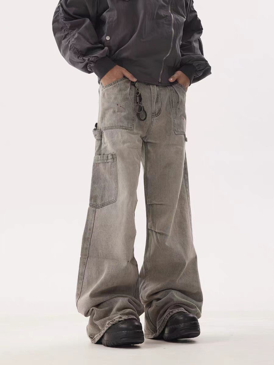 Designer × Japanese Brand × Vintage Vintage street washed and distressed micro flare work jeans Size US 28 / EU 44 - 1 Thumbnail
