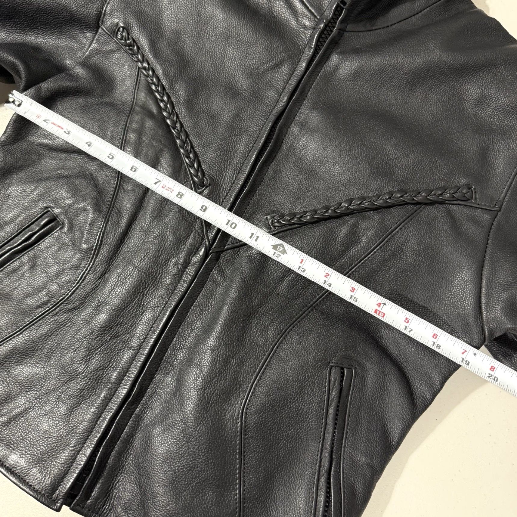Element Xelement Leather Jacket Women’s M Black Braided Accents Motorcycle Zip Full Zip Ladies Jacket Size M / US 6-8 / IT 42-44 - 3 Thumbnail