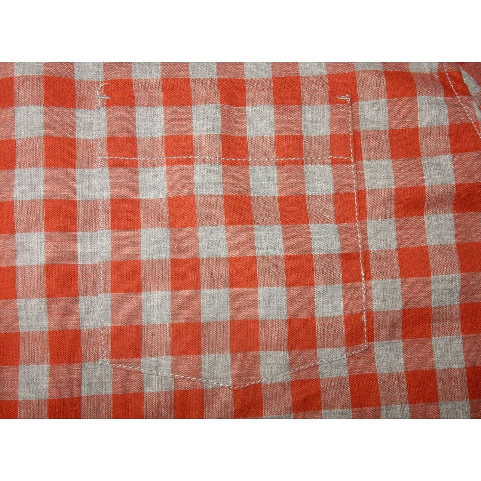 J.Crew Lucky Brand Men's Button Front Shirt Size L California Fit Plaid Orange Long Sleeve Mens Shirt Size US L / EU 52-54 / 3 - 3 Thumbnail