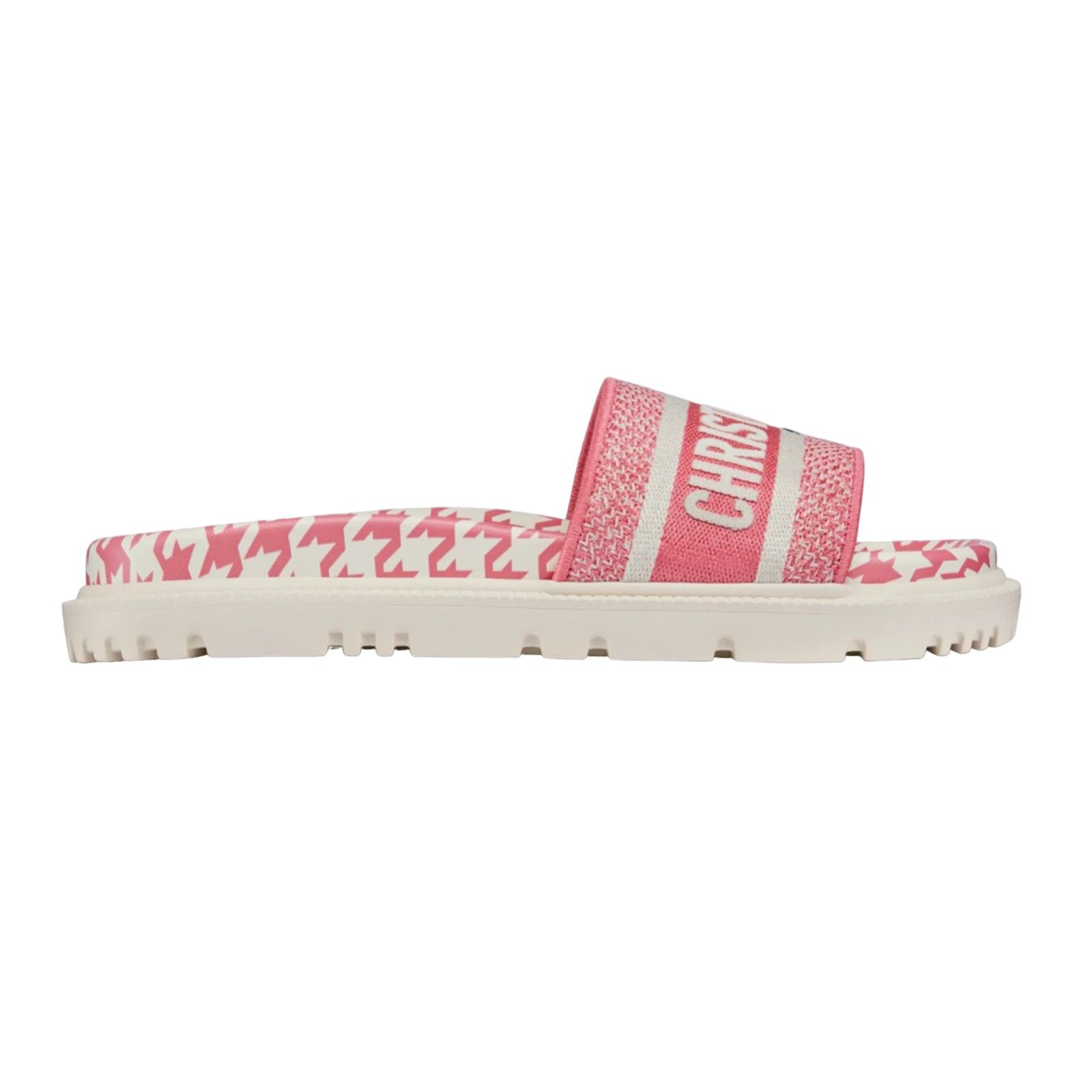 Dior Dway White Logo Houndstooth Slide Mule Flat Flop Sandal 41.5 Size US 11.5 / IT 41.5 - 1 Thumbnail