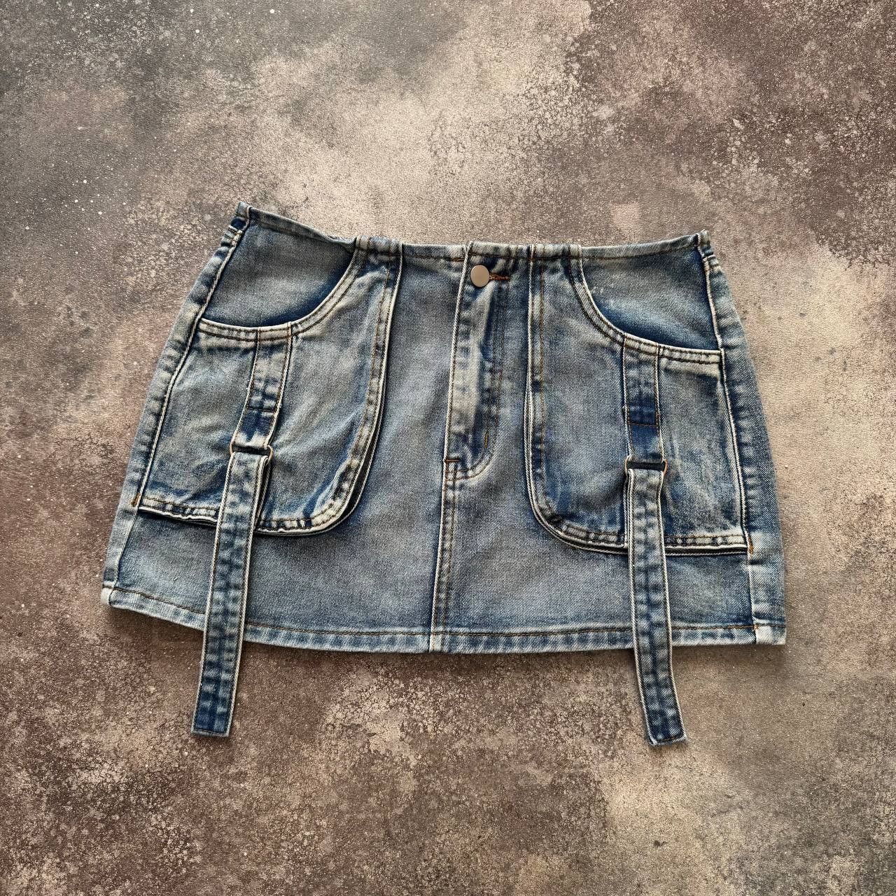 Opium Y2K Super Sexy Bondage Denim Mini Skirt